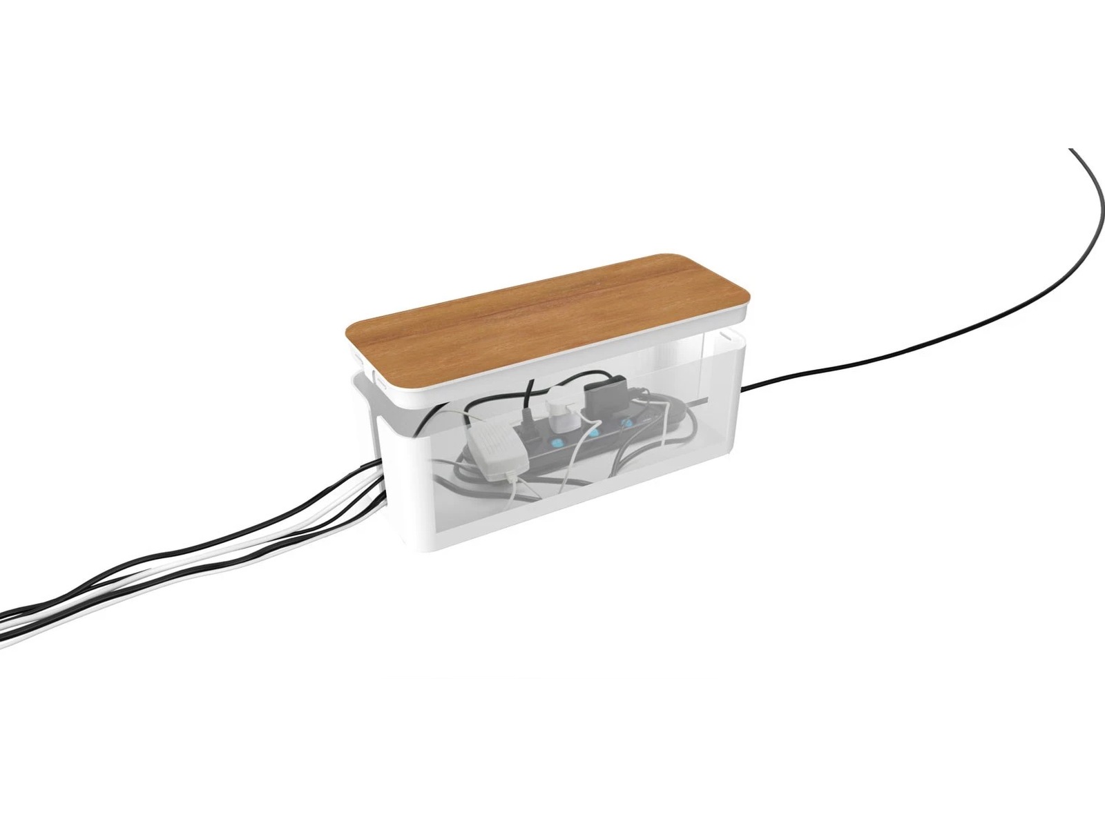 Andersson Stor kabelbox (vit/trä) Kabeldöljare och tillbehör