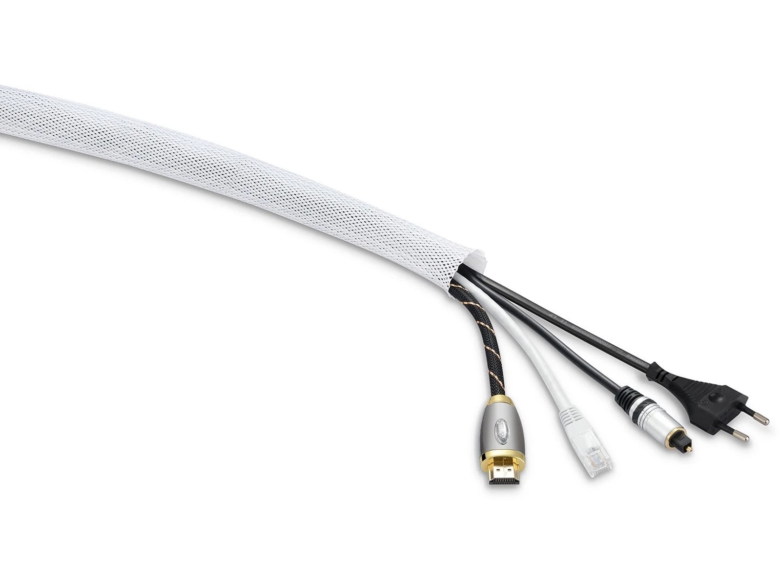 Andersson Kabelstrumpa med kardborreband 1,5m (vit) Kabeldöljare och tillbehör