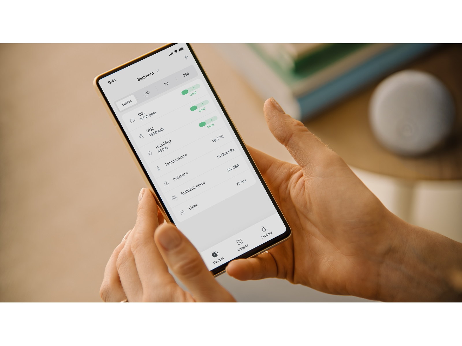 Airthings Wave Enhance luftkvalitetsmätare Luftkvalitetsmätare