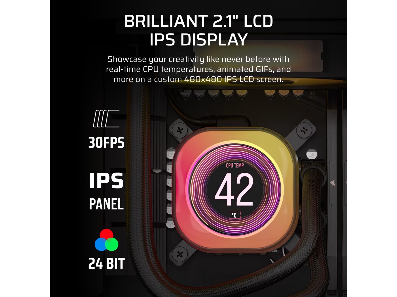 Corsair iCUE LINK TITAN 360 RX LCD AIO Kylare (svart) CPU - Vattenkylning