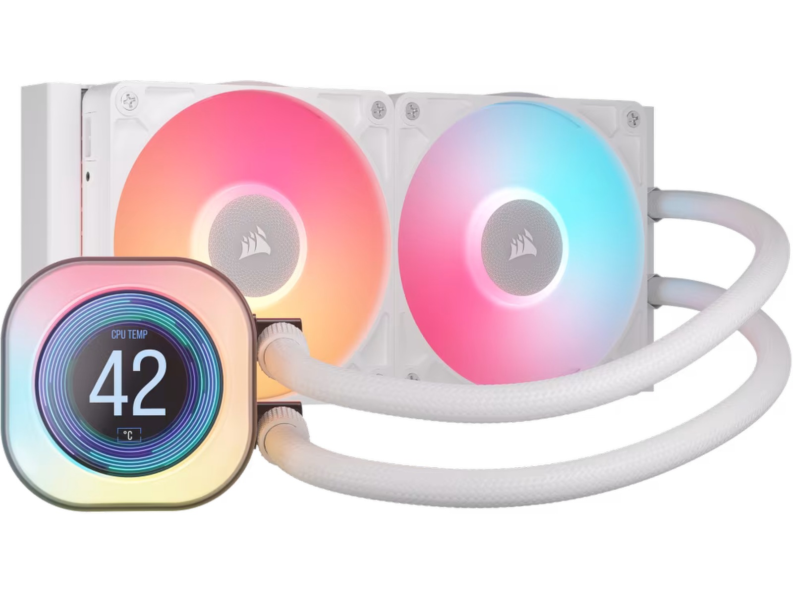 Corsair iCUE LINK TITAN 240 RX LCD AIO Kylare (vit) CPU - Vattenkylning