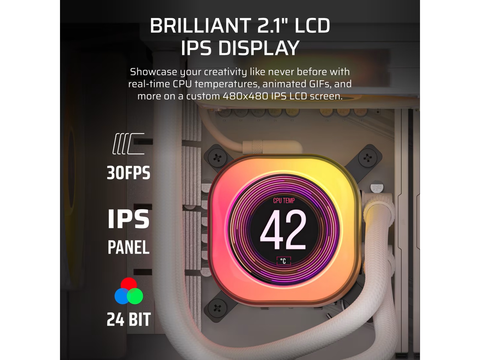 Corsair iCUE LINK TITAN 240 RX LCD AIO Kylare (vit) CPU - Vattenkylning