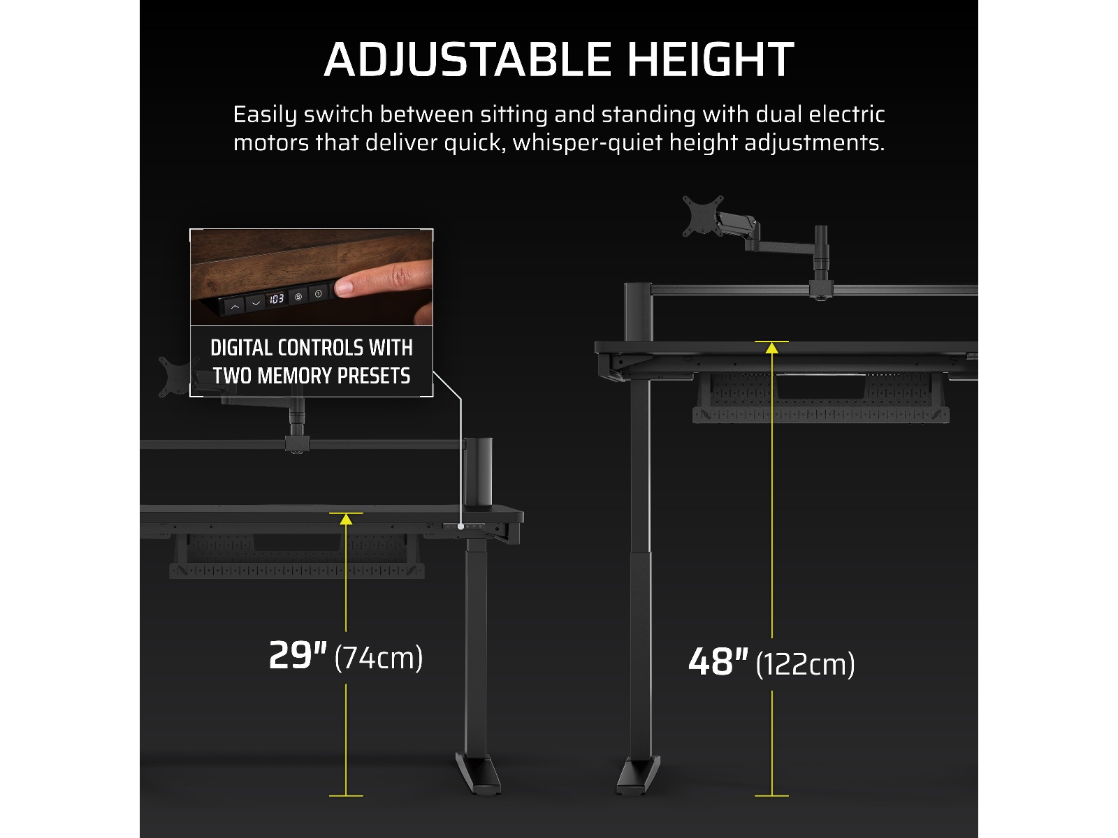 Corsair Platform:4 Elevate Skrivbord (svart/svart) Gaming desk