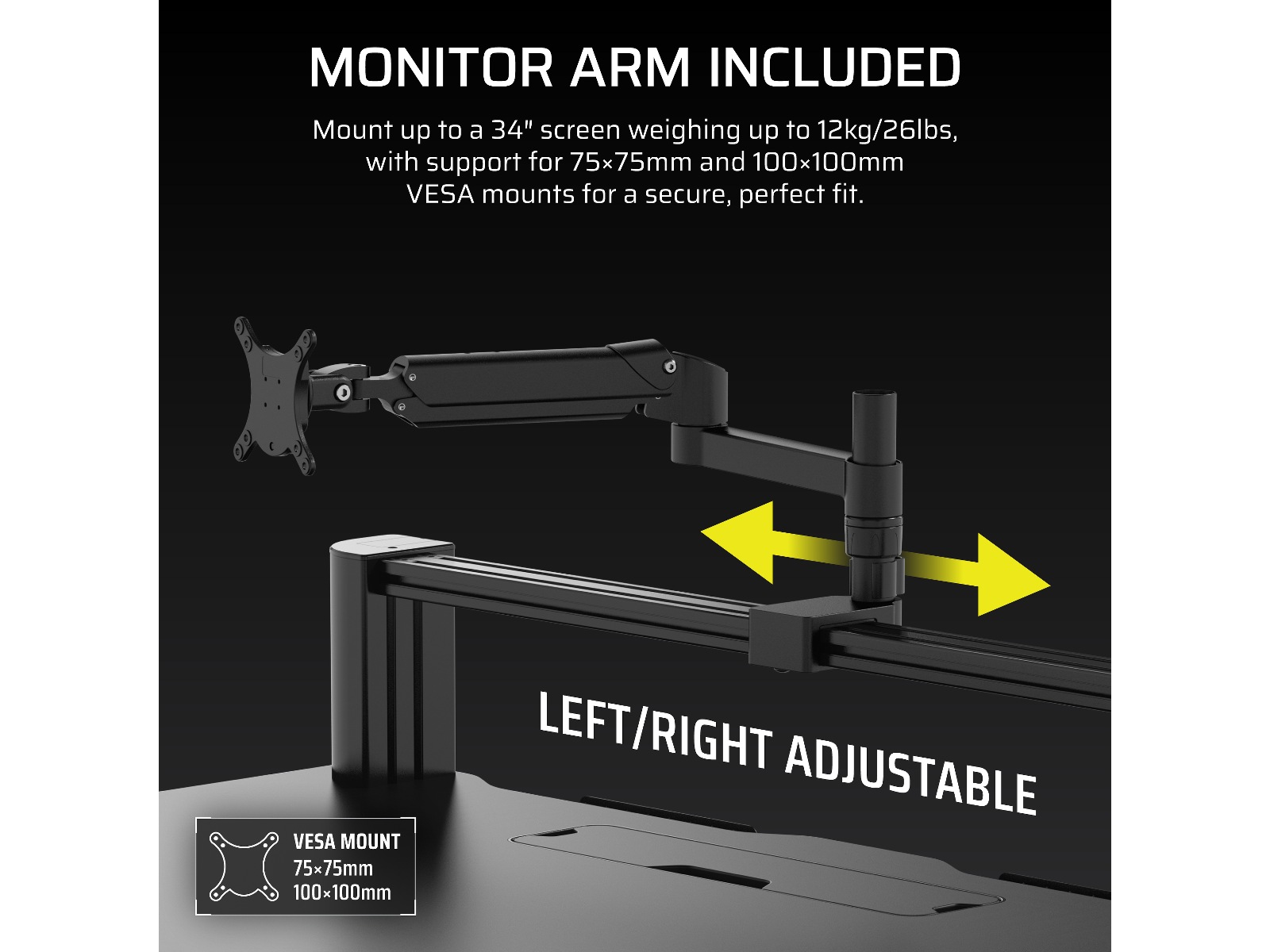 Corsair Platform:4 Elevate Skrivbord (svart/svart) Gaming desk