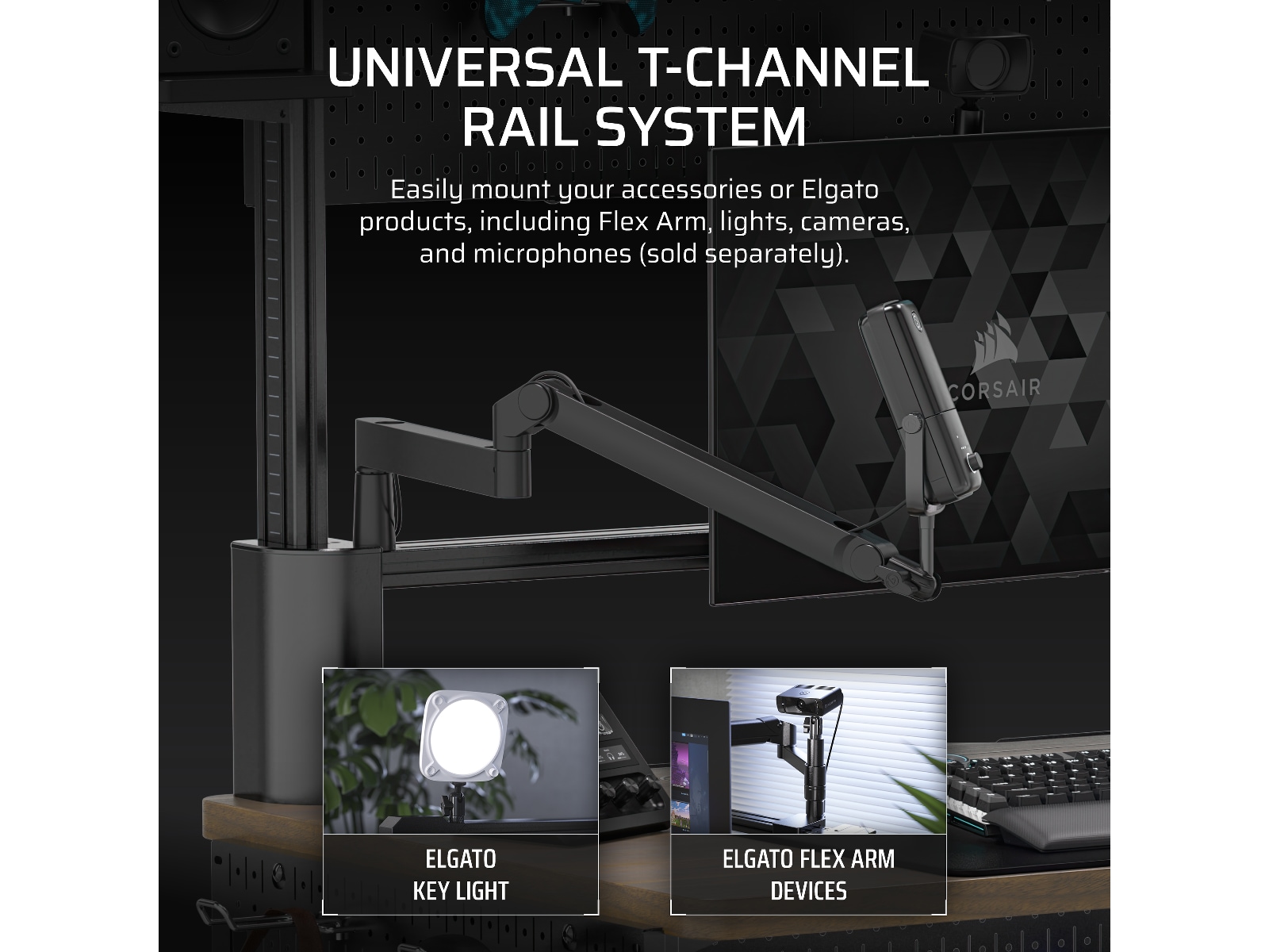 Corsair Platform:4 Elevate Skrivbord (svart/svart) Gaming desk