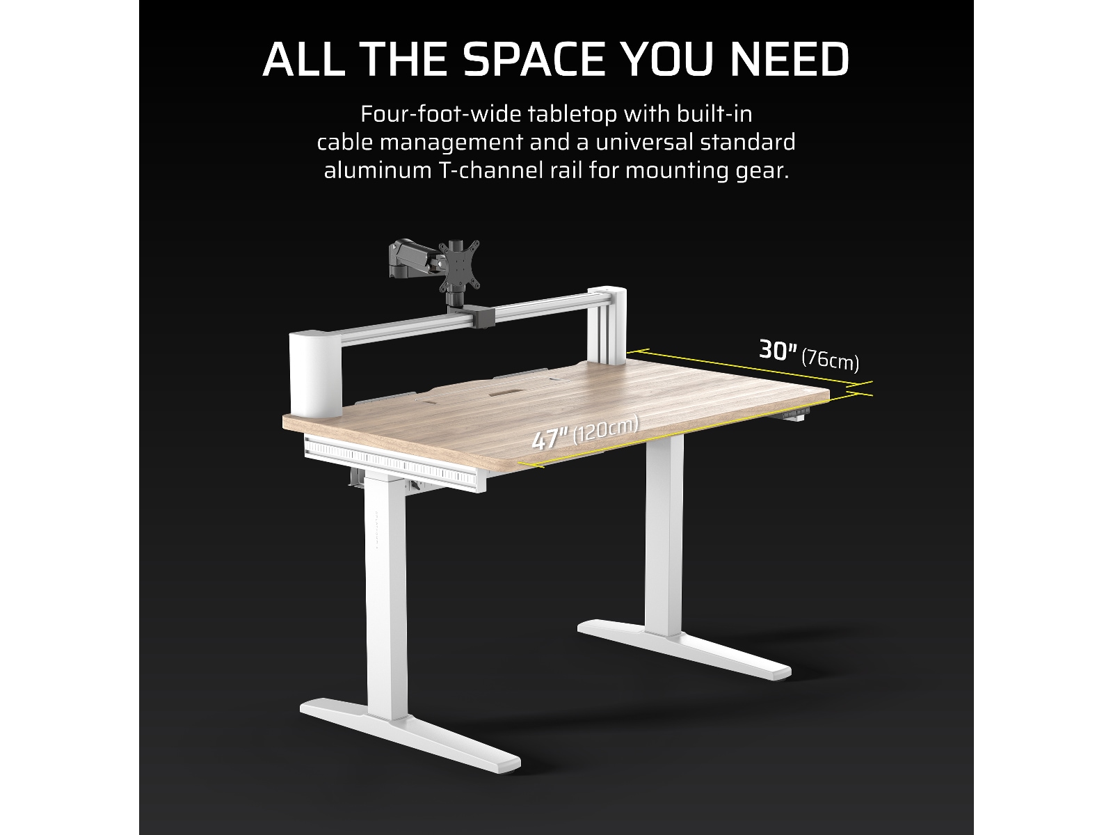 Corsair Platform:4 Elevate skrivbord (vit/ljus trä) Gaming desk