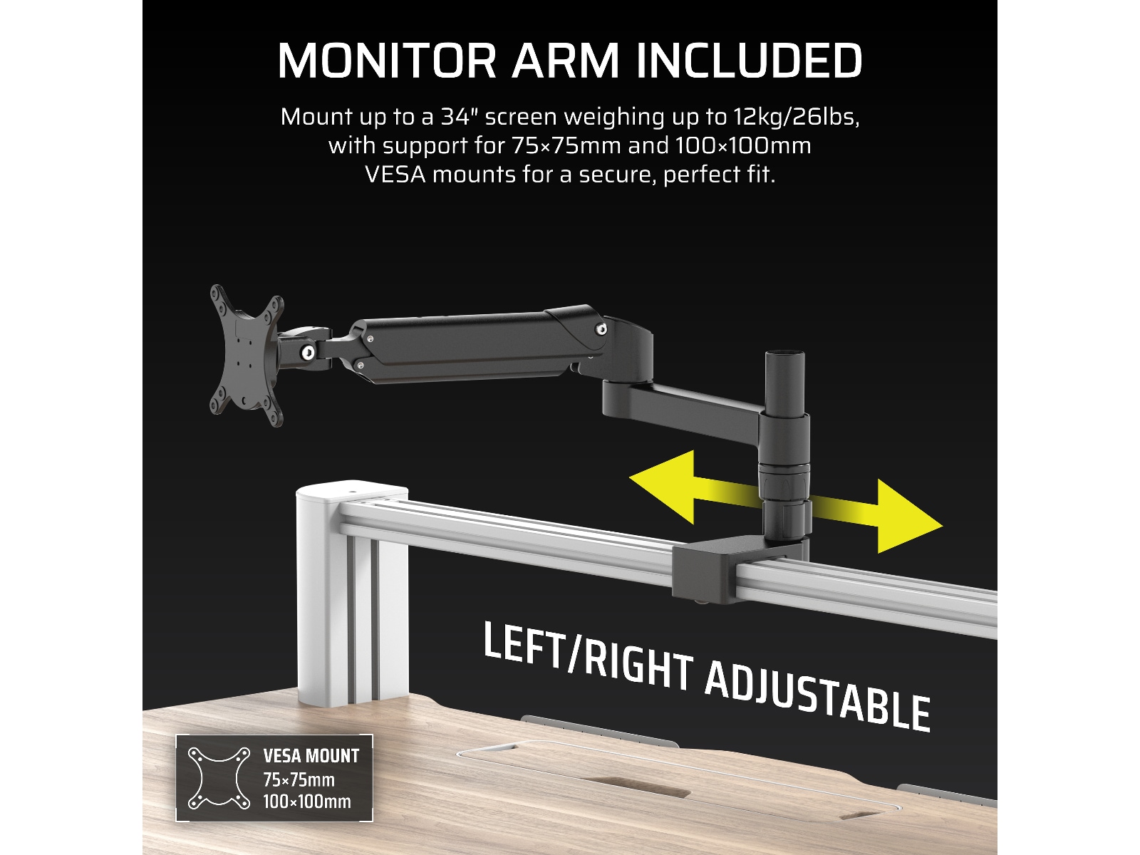 Corsair Platform:4 Elevate skrivbord (vit/ljus trä) Gaming desk
