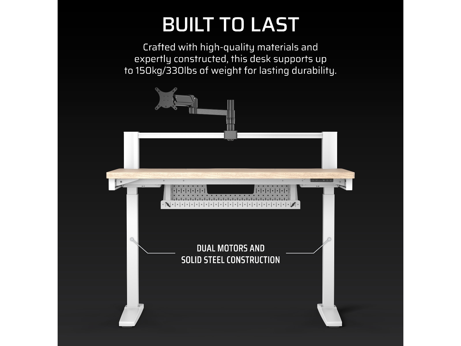 Corsair Platform:4 Elevate skrivbord (vit/ljus trä) Gaming desk