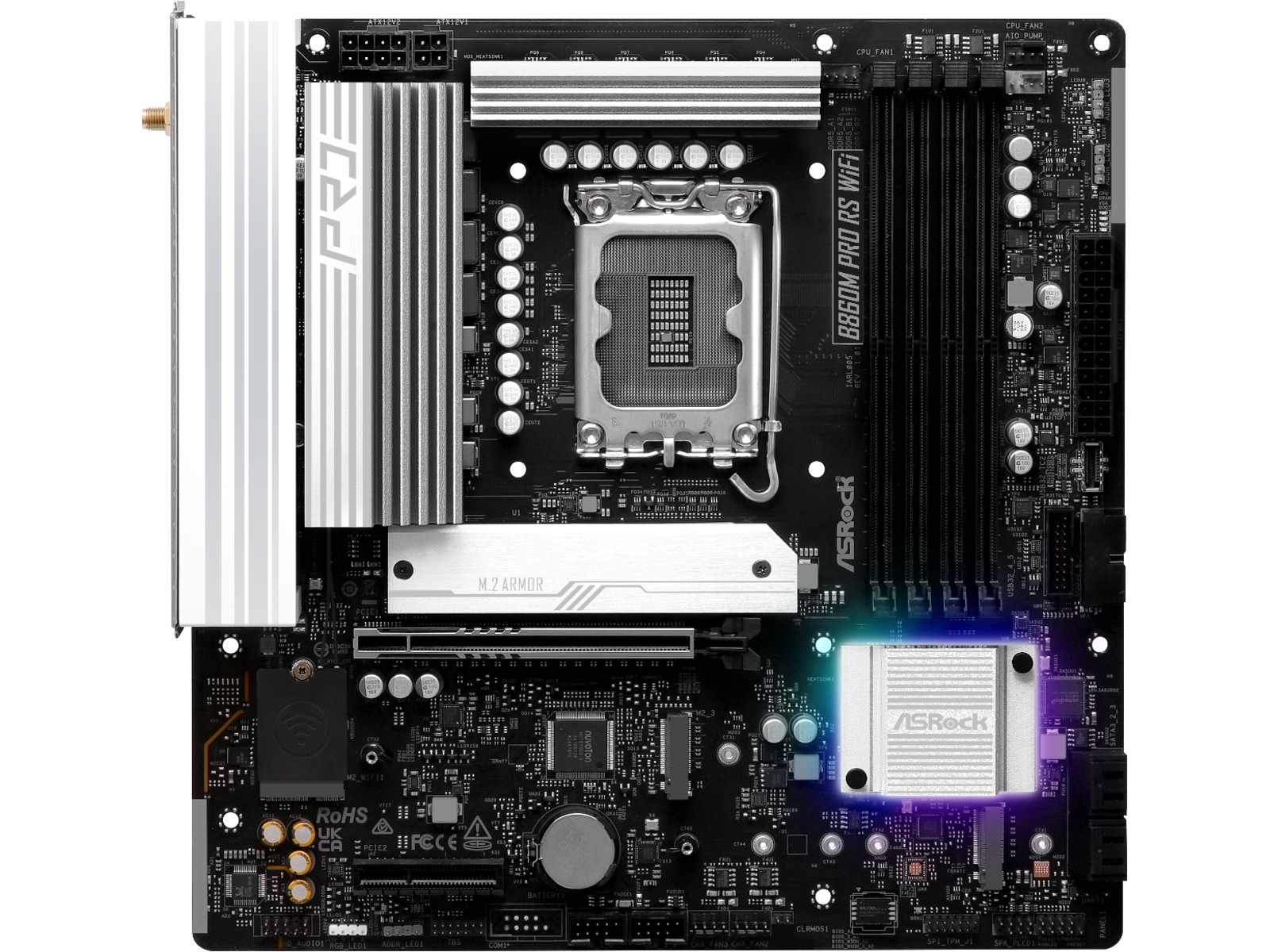 ASRock B860M Pro RS WiFi Moderkort Intel Socket