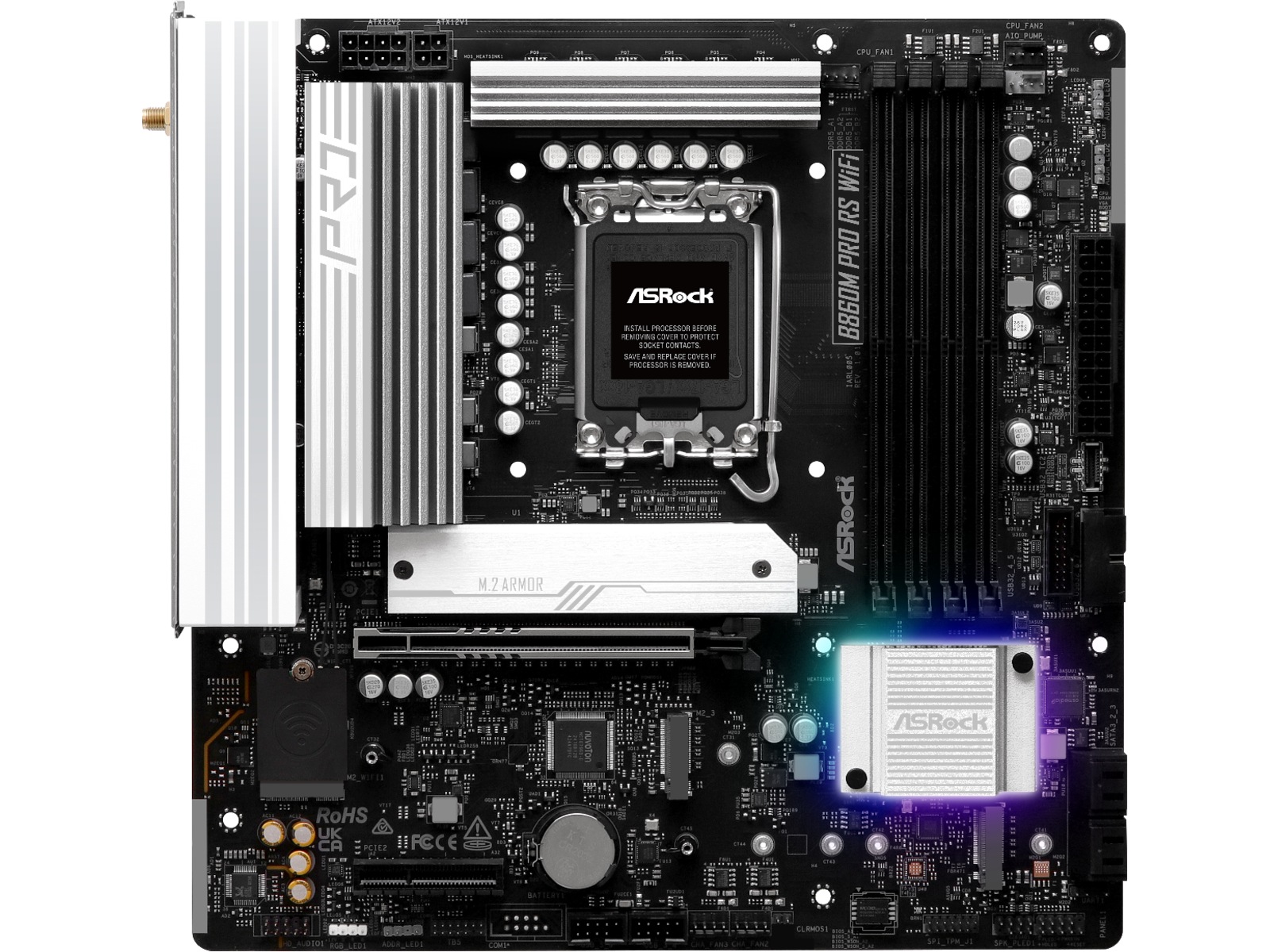 ASRock B860M Pro RS WiFi Moderkort Intel Socket