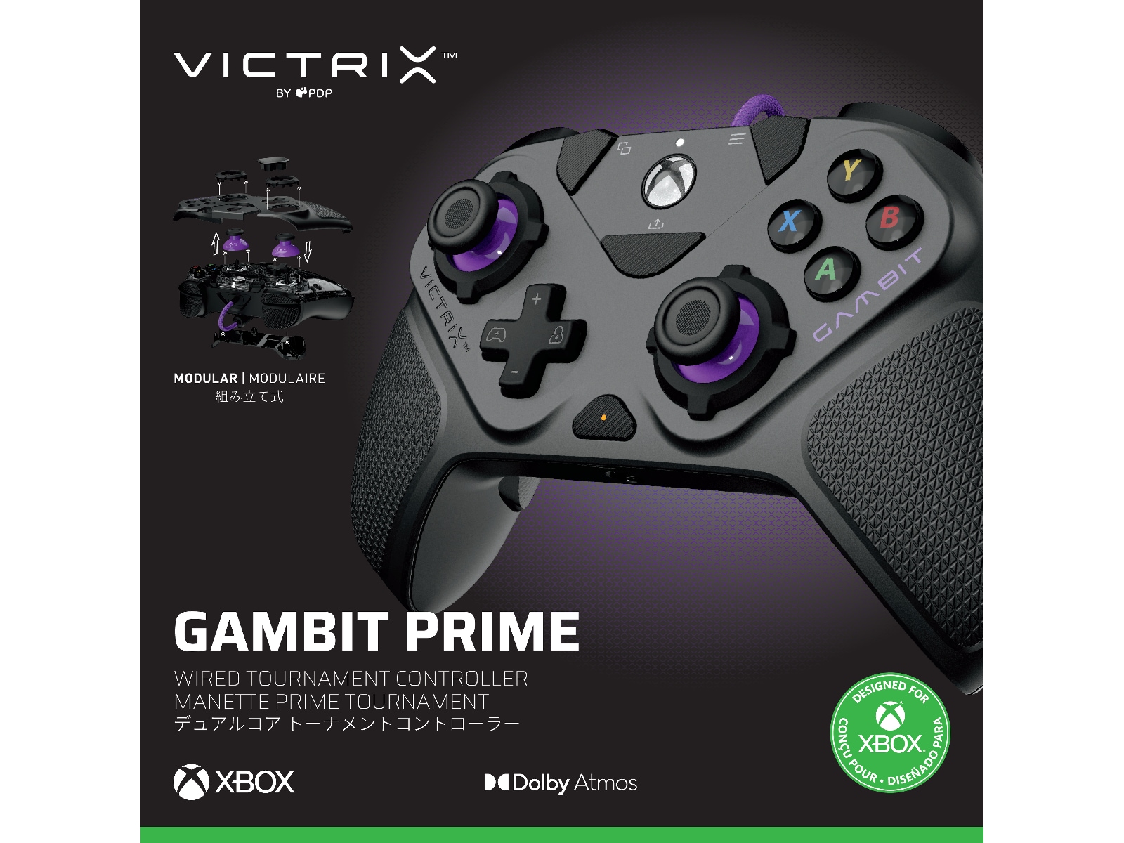 PDP Victrix Gambit Prime XSX trådbunden styrenhet (grå) Tillbehör