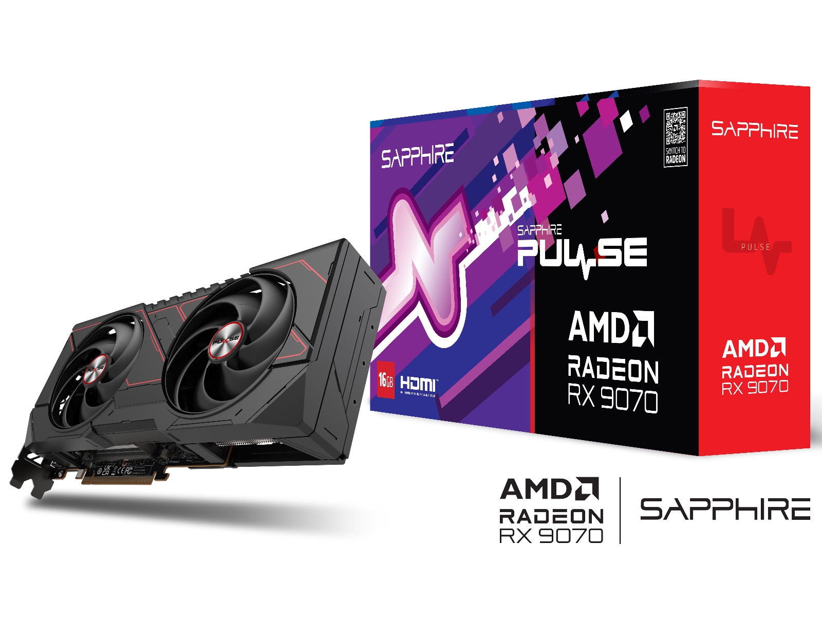 Sapphire PULSE AMD Radeon RX 9070 Gaming Grafikkort
