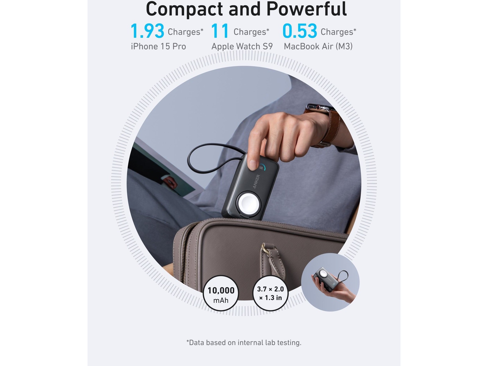 Anker MagGo för Apple Watch Powerbank 10.000mAh (svart) Powerbank