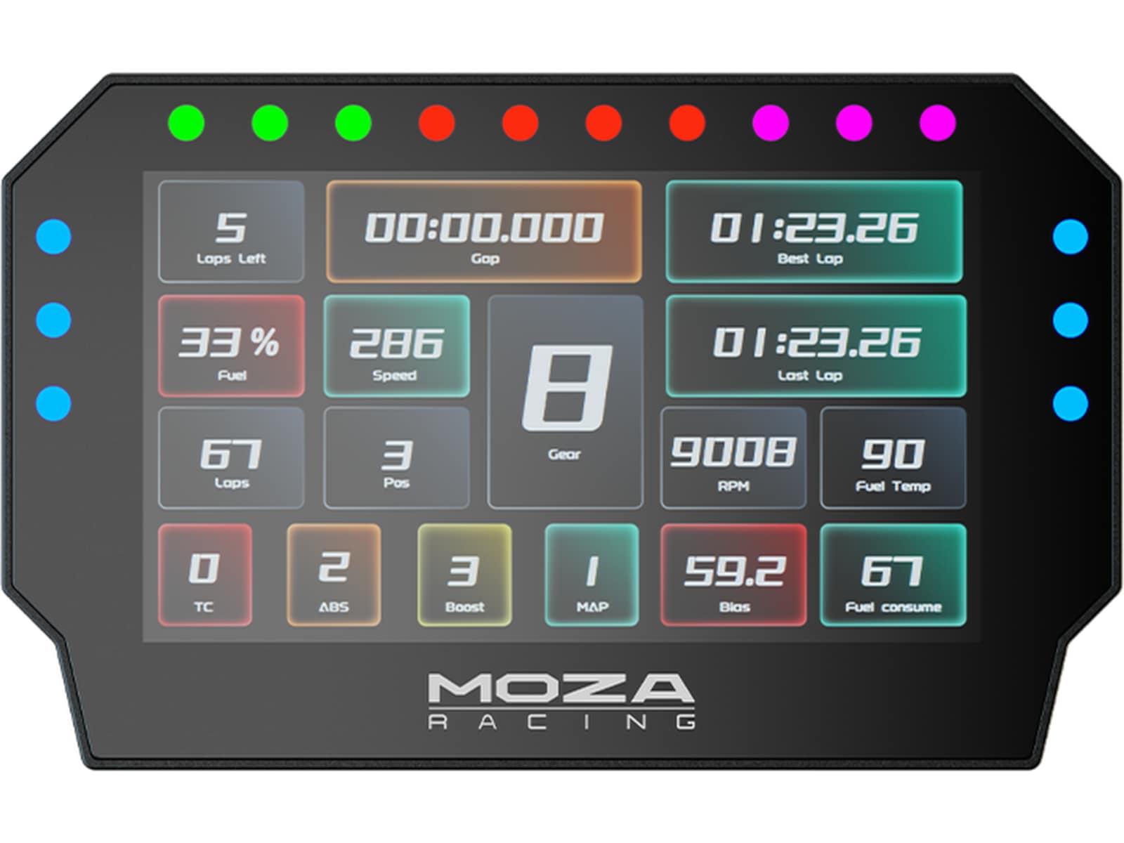 MOZA CM2 Racing Dash Ratt & pedaler