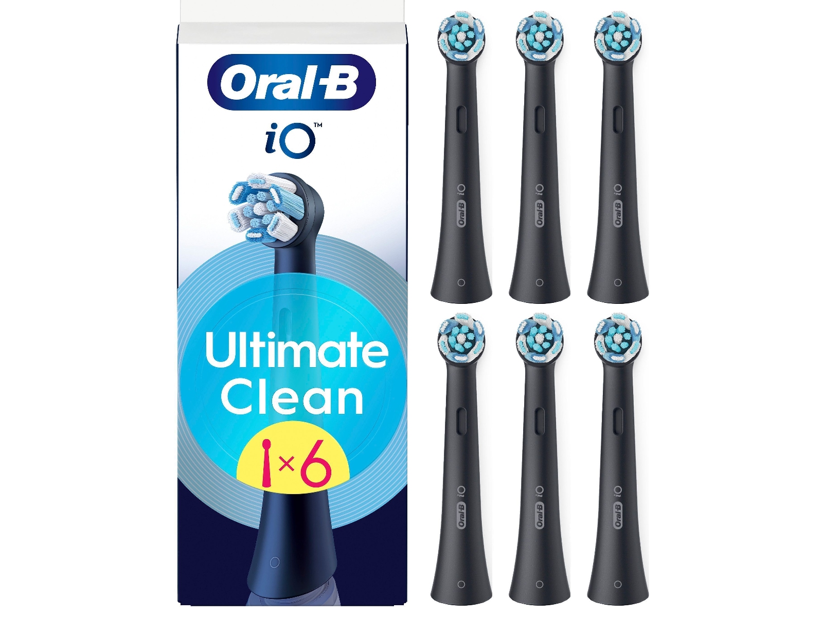 Oral-B iO Ultimate Clean borsthuvuden 6 st (svart) Tandborsthuvud