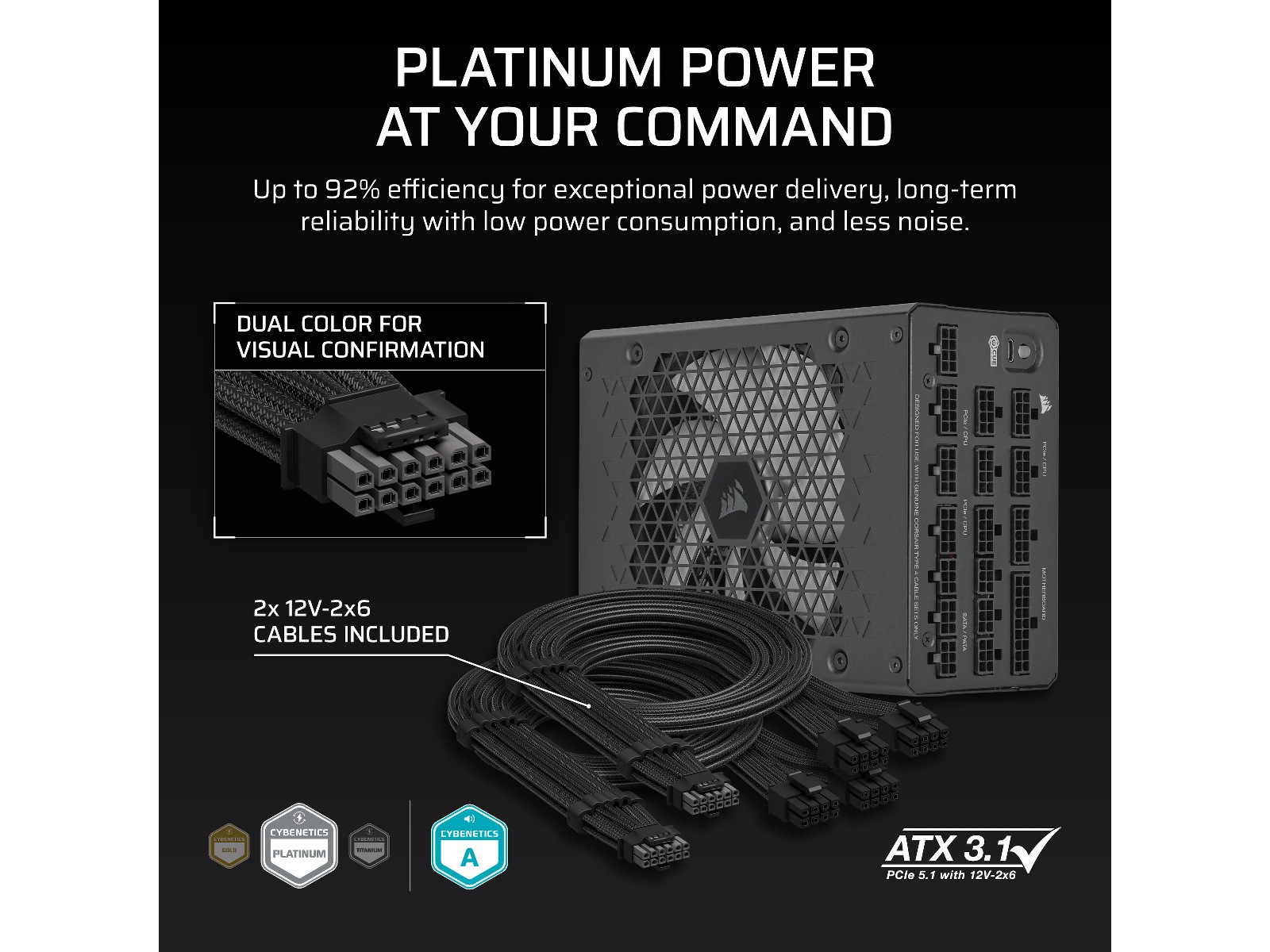 Corsair HXi Series HX1200i PSU (svart) Nätaggregat