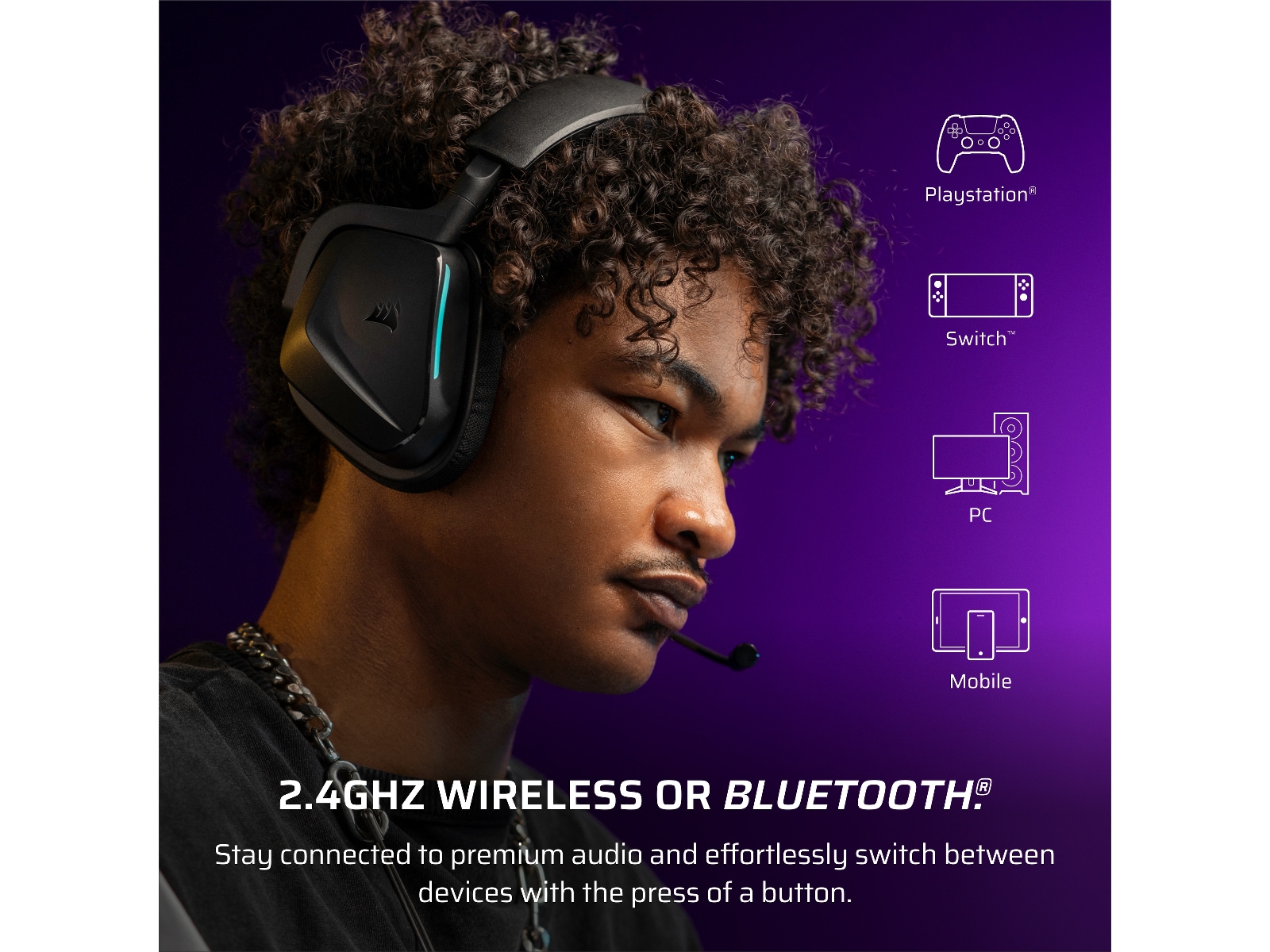 Corsair Void Wireless V2 trådlöst headset (carbon) Gamingheadset