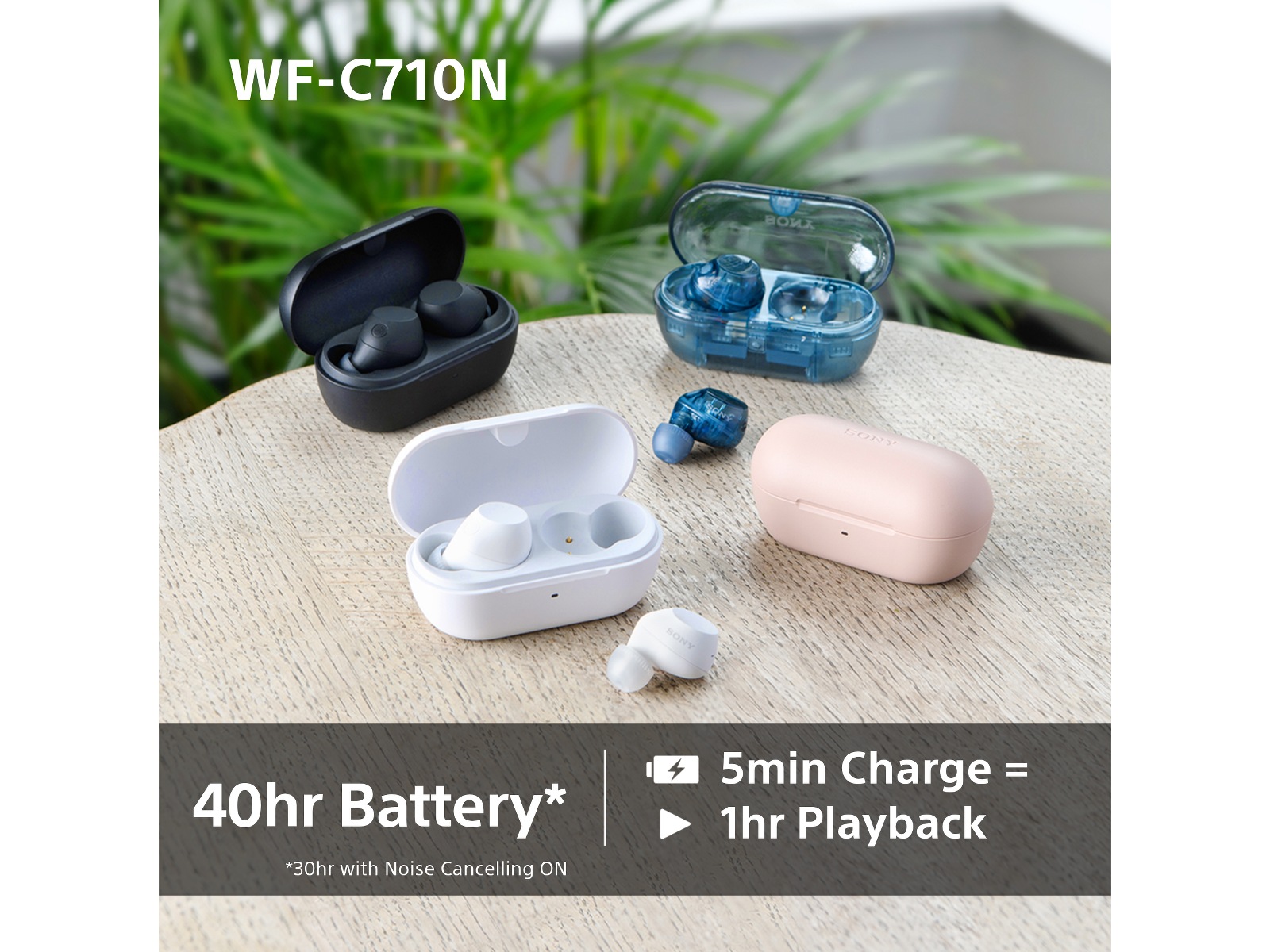 Sony WF-C710N  trådlösa hörlurar, In-ear med mikrofon (vit) In-ear hörlurar