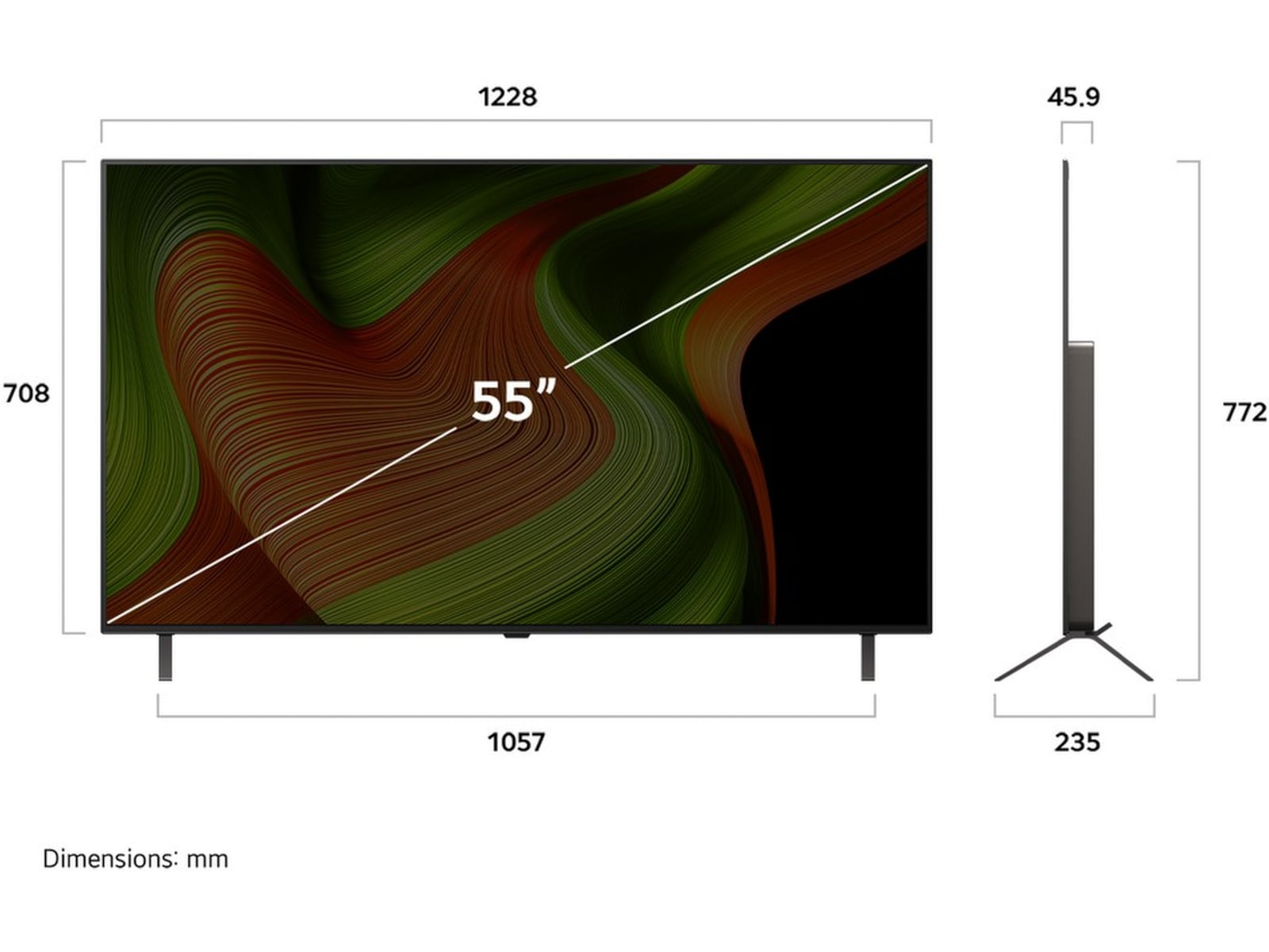 LG 55" B5 AI 4K OLED Smart TV (2025) 50 - 59 tums TV