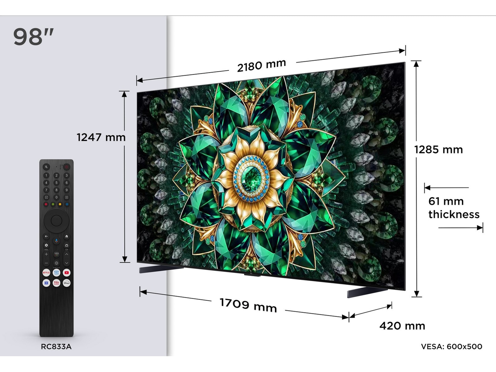 TCL 98" Q7C 4K QD-Mini LED Google TV Över 80 tums TV