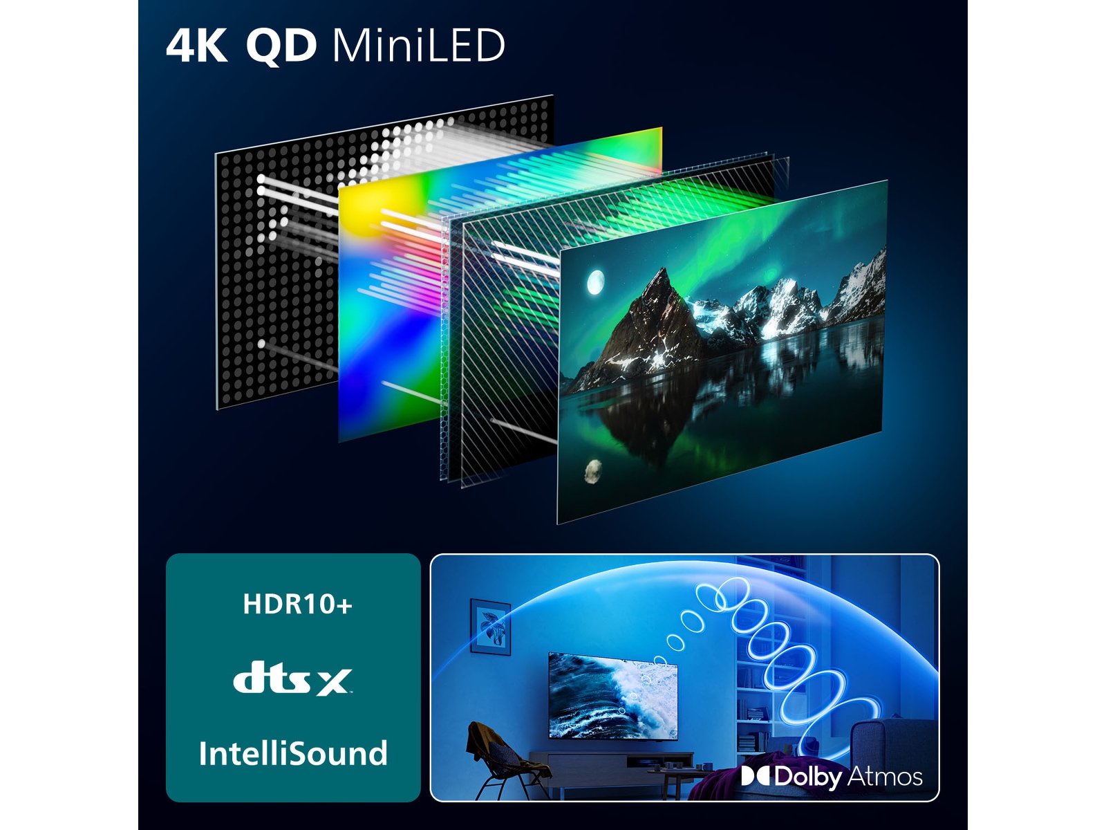 Philips 65" MLED810/12 QD Smart MiniLed TV (2025) 60 - 69 tums TV