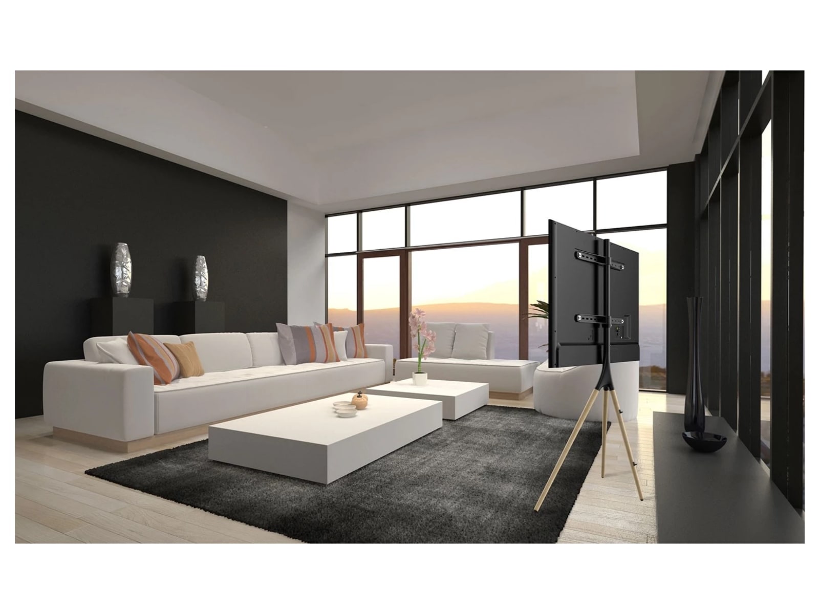 Andersson ATS Golvstativ till TV (svart/ek) Väggfäste & TV-stativ