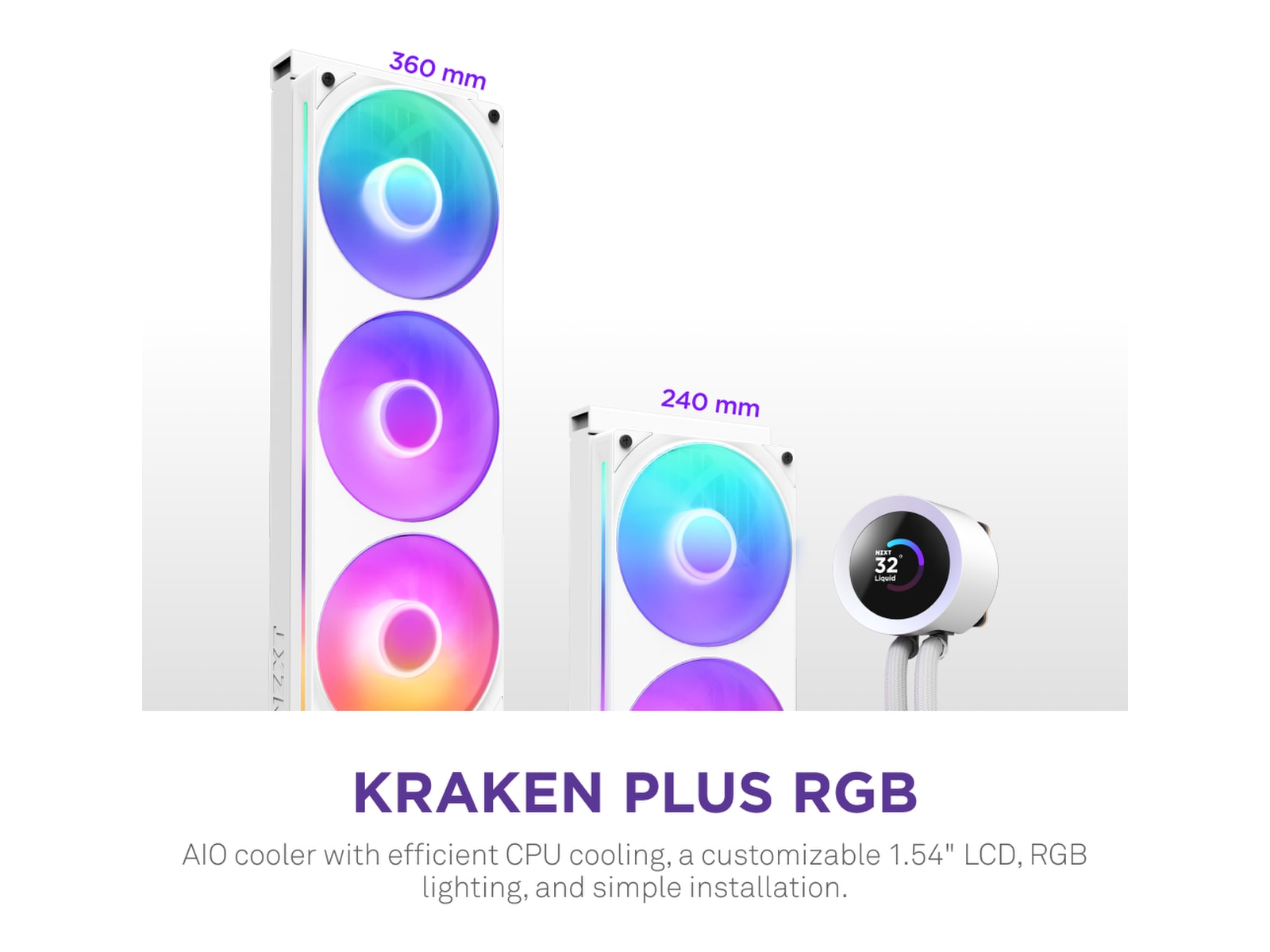 NZXT Kraken Plus 360 RGB Kylare (vit) CPU - Vattenkylning