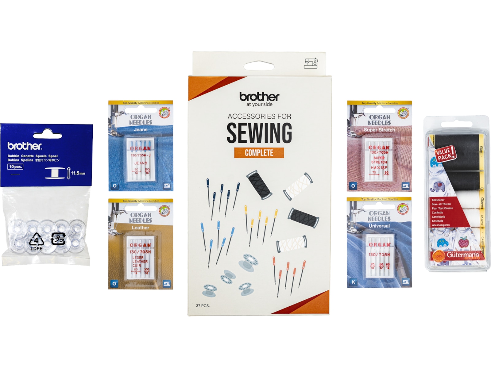 Brother COMPLETE tillbehörssats 37 delar Tillbehör till symaskin