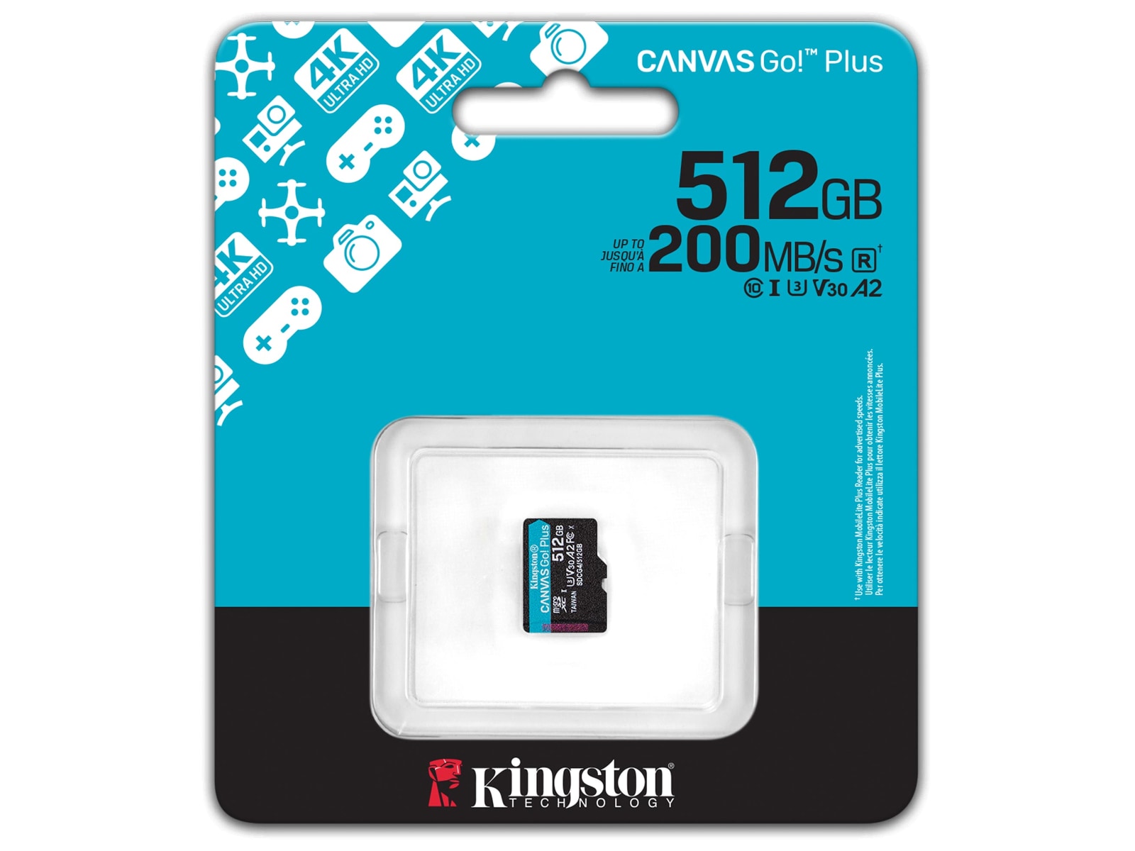 Kingston Canvas Go! Plus microSD 512GB Minneskort