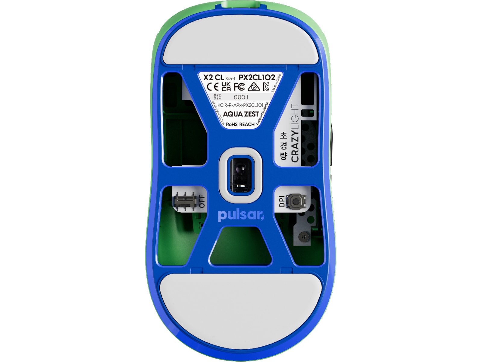 Pulsar X2 CrazyLight Trådlös Gamingmus (Aqua Zest) Gamingmus