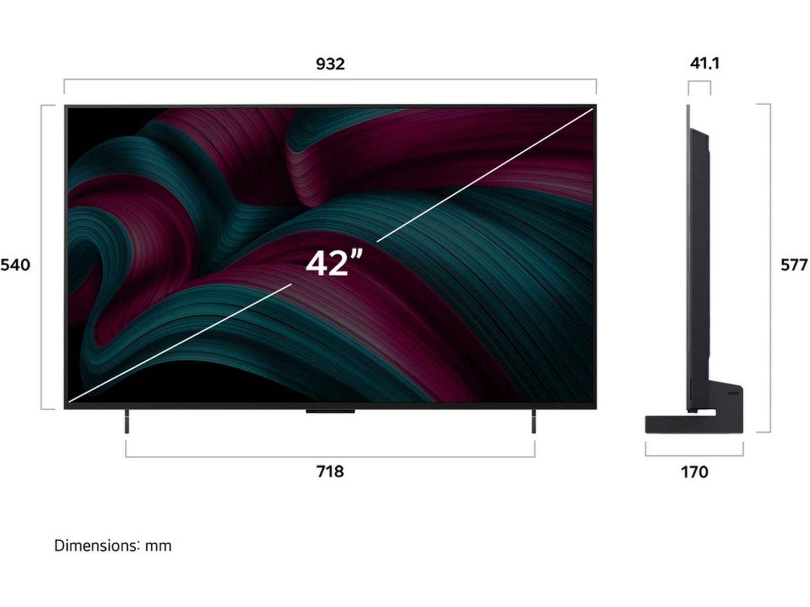 LG 42" C5 AI 4K OLED Smart TV (2025) Bundle 20 - 49 tums TV