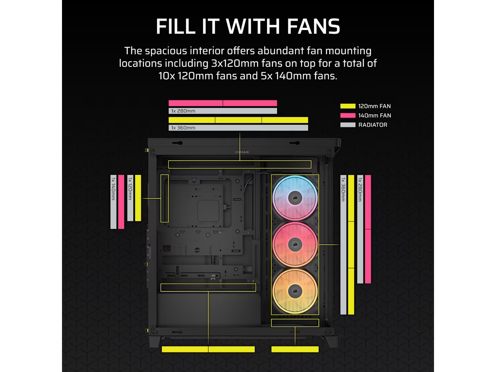 Corsair FRAME 4500X LX-R RGB Mid Tower (svart) Midi tower