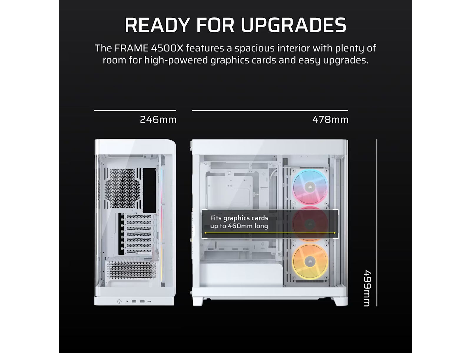 Corsair FRAME 4500X LX-R RGB Mid Tower (vit) Midi tower
