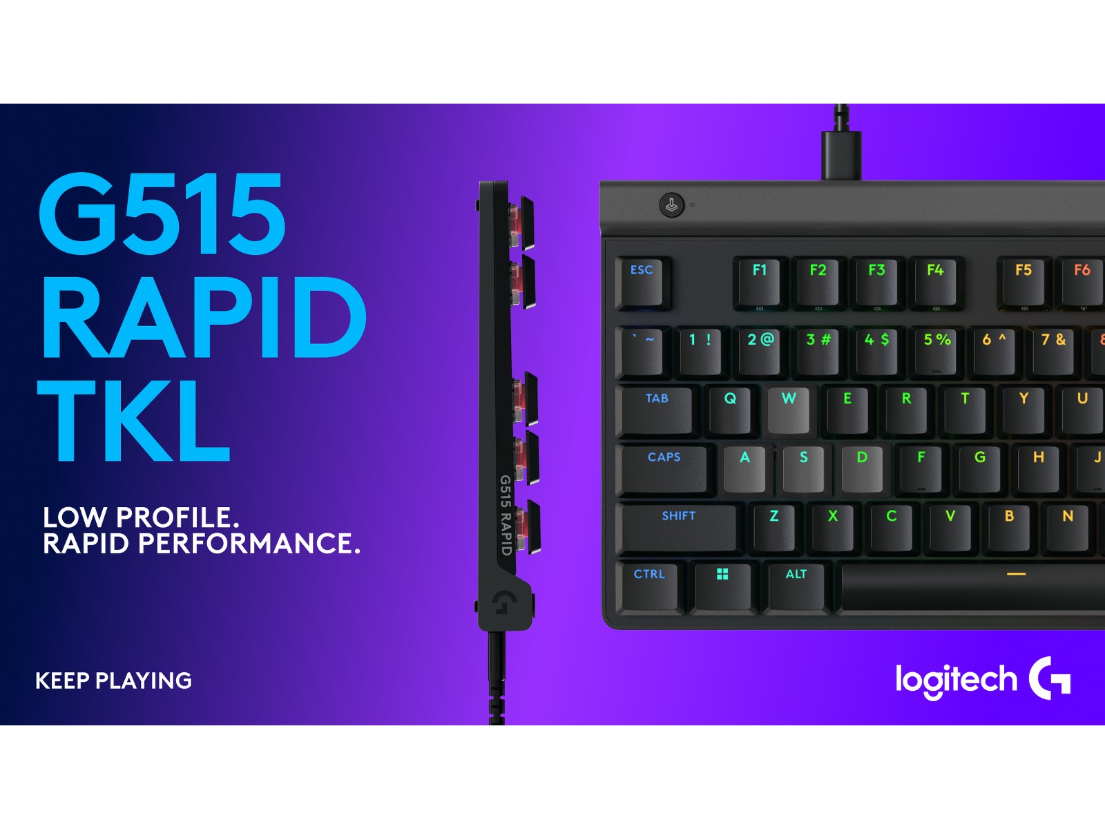 Logitech G515 TKL Rapid Gamingtangentbord (svart) Gamingtangentbord
