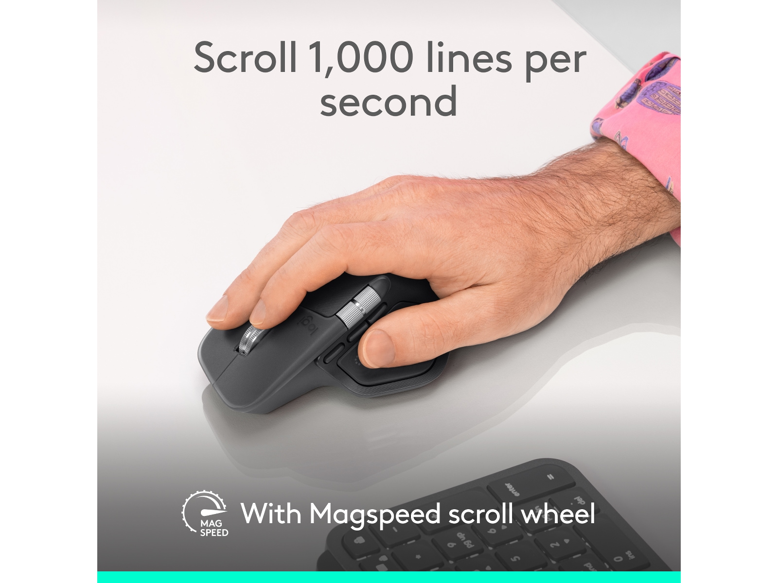 Logitech MX Master 4 Trådlös Ergonomisk Mus (ljusgrå) Mus