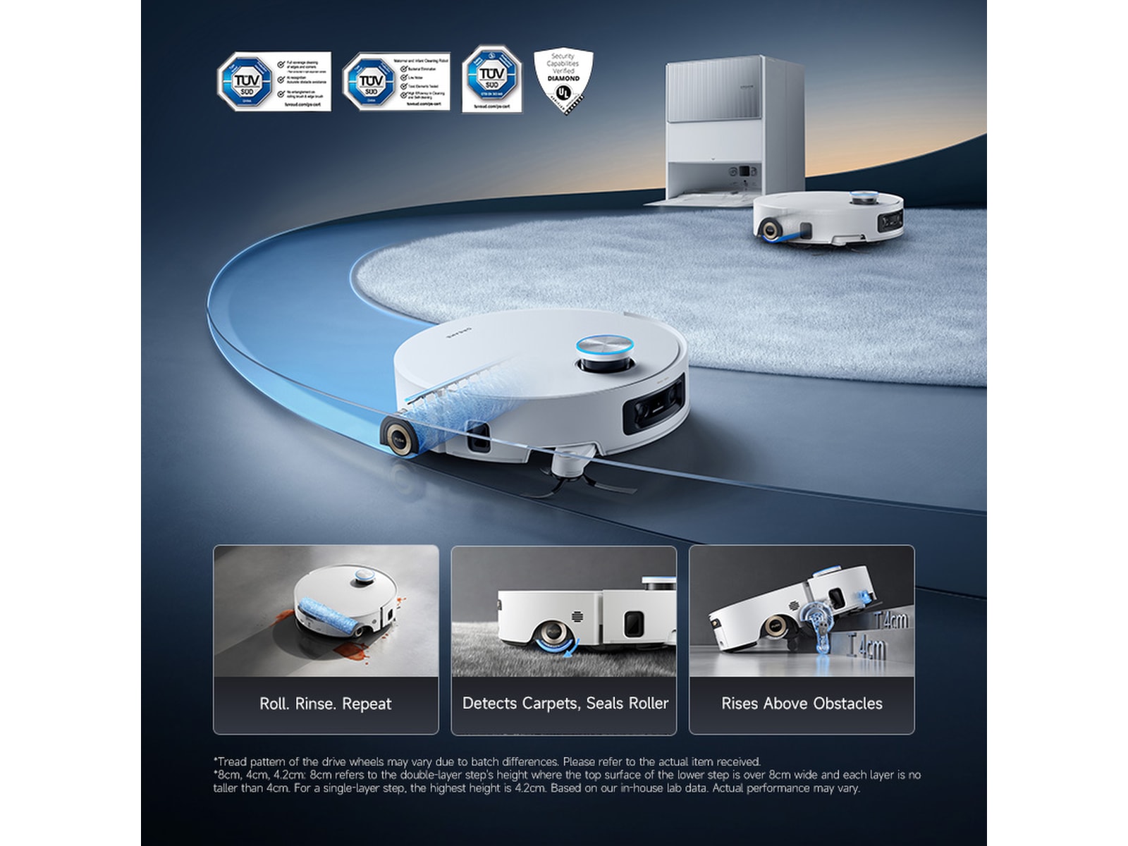 Dreame Aqua10 Ultra Roller Robotdammsugare (vit) Robotdammsugare