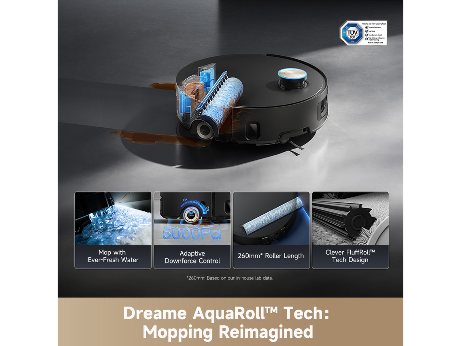 Dreame Aqua10 Ultra Roller Robotdammsugare (svart) Robotdammsugare