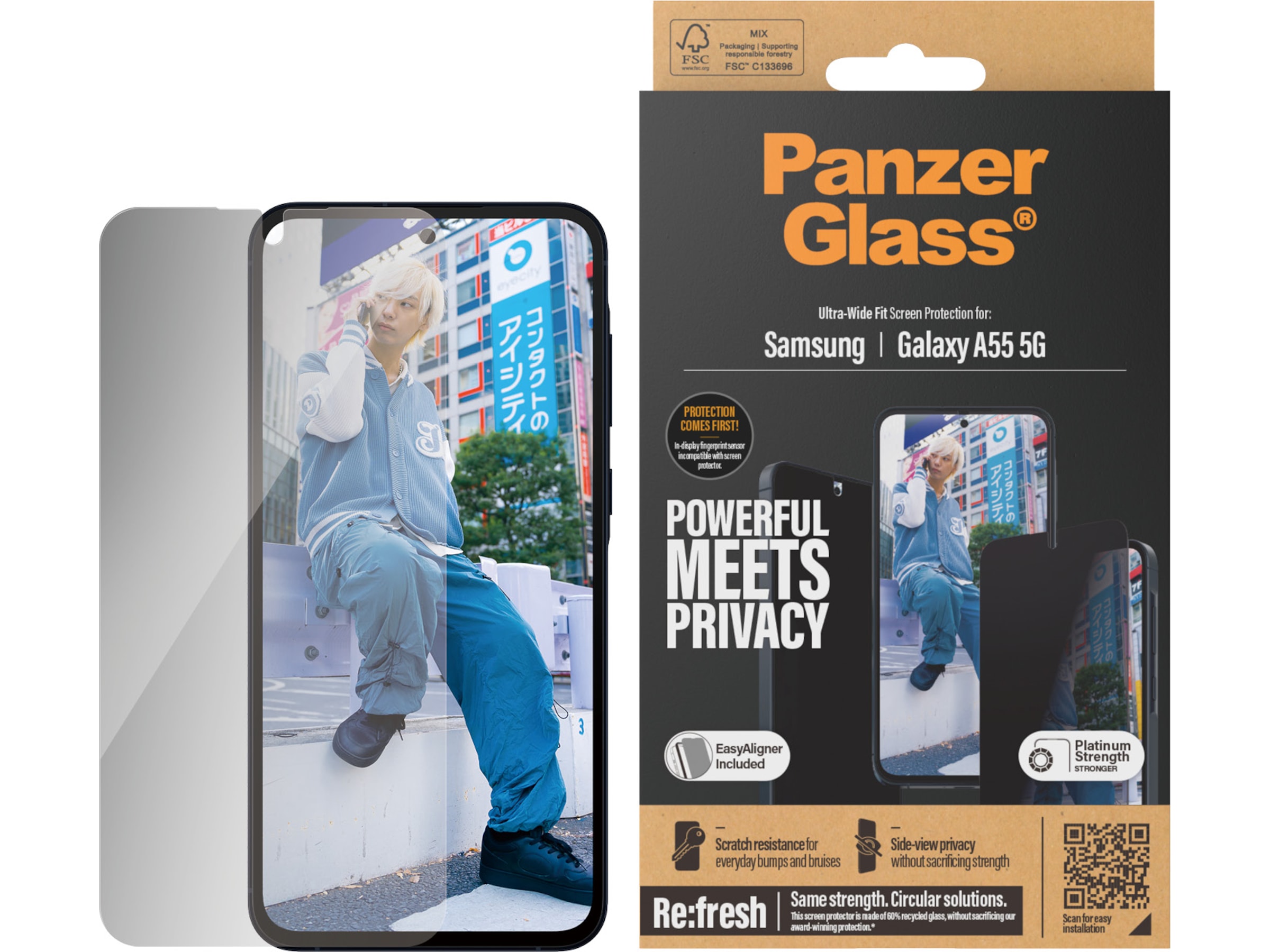 PanzerGlass Galaxy A55 5G Privacy skärmskydd Skärmskydd
