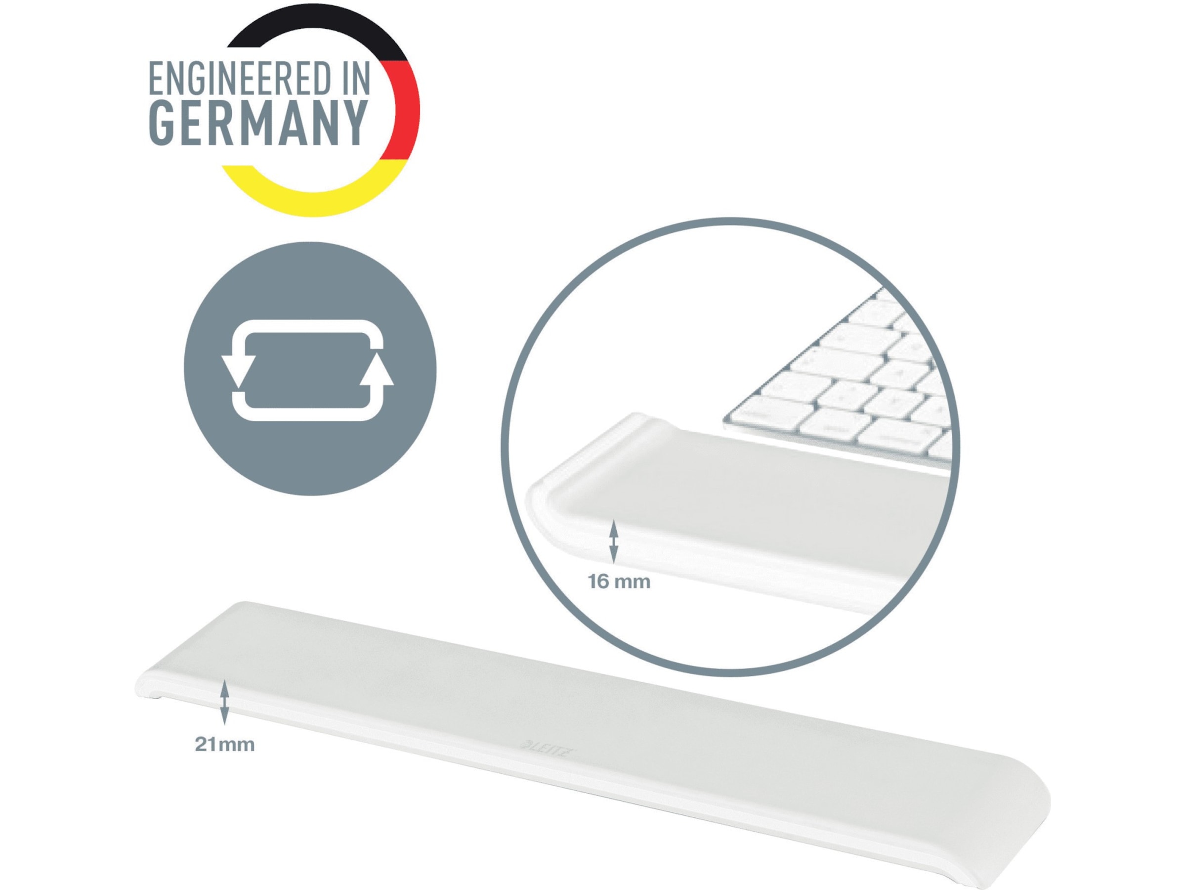 Leitz Ergo Cozy handledsstöd för tangentbord (ljusgrå) Handledsstöd