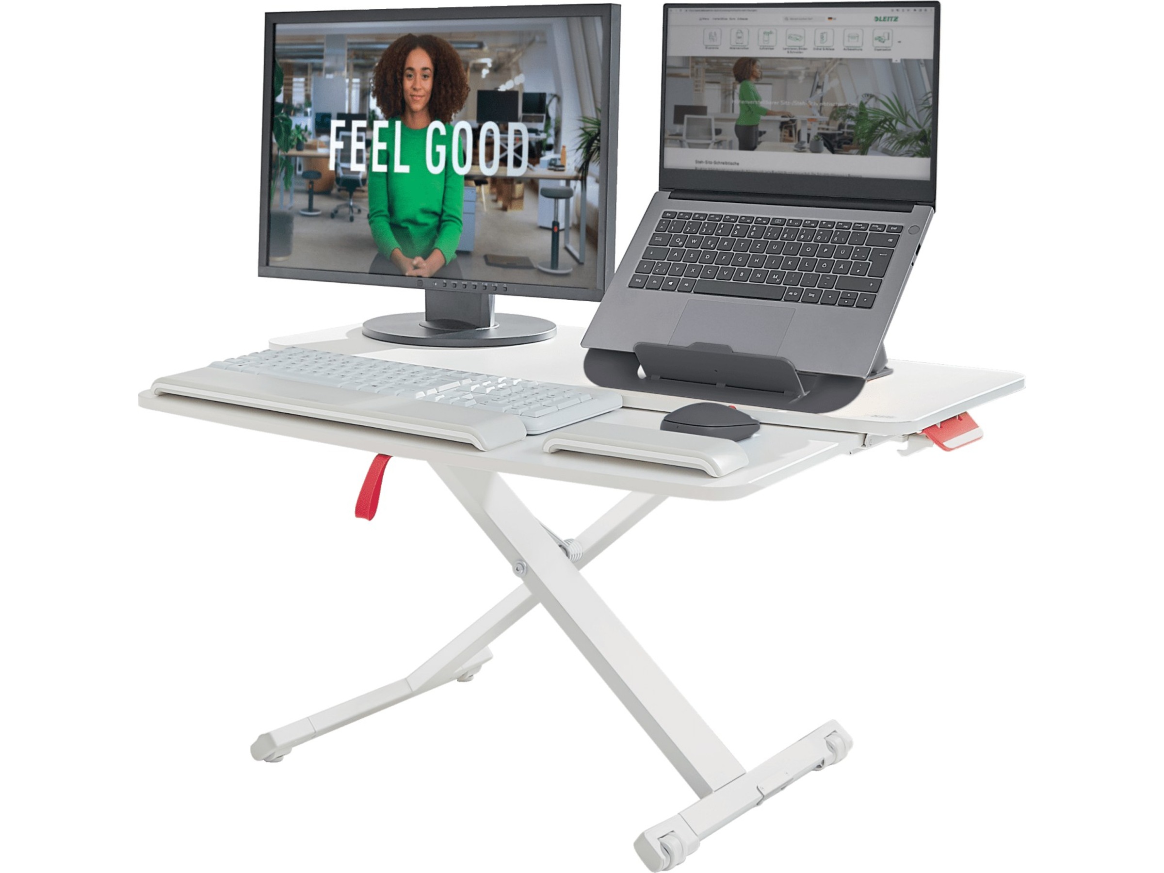 Leitz Ergo Cosy Justerbart PC-bord med skiva (vit) Laptopstativ