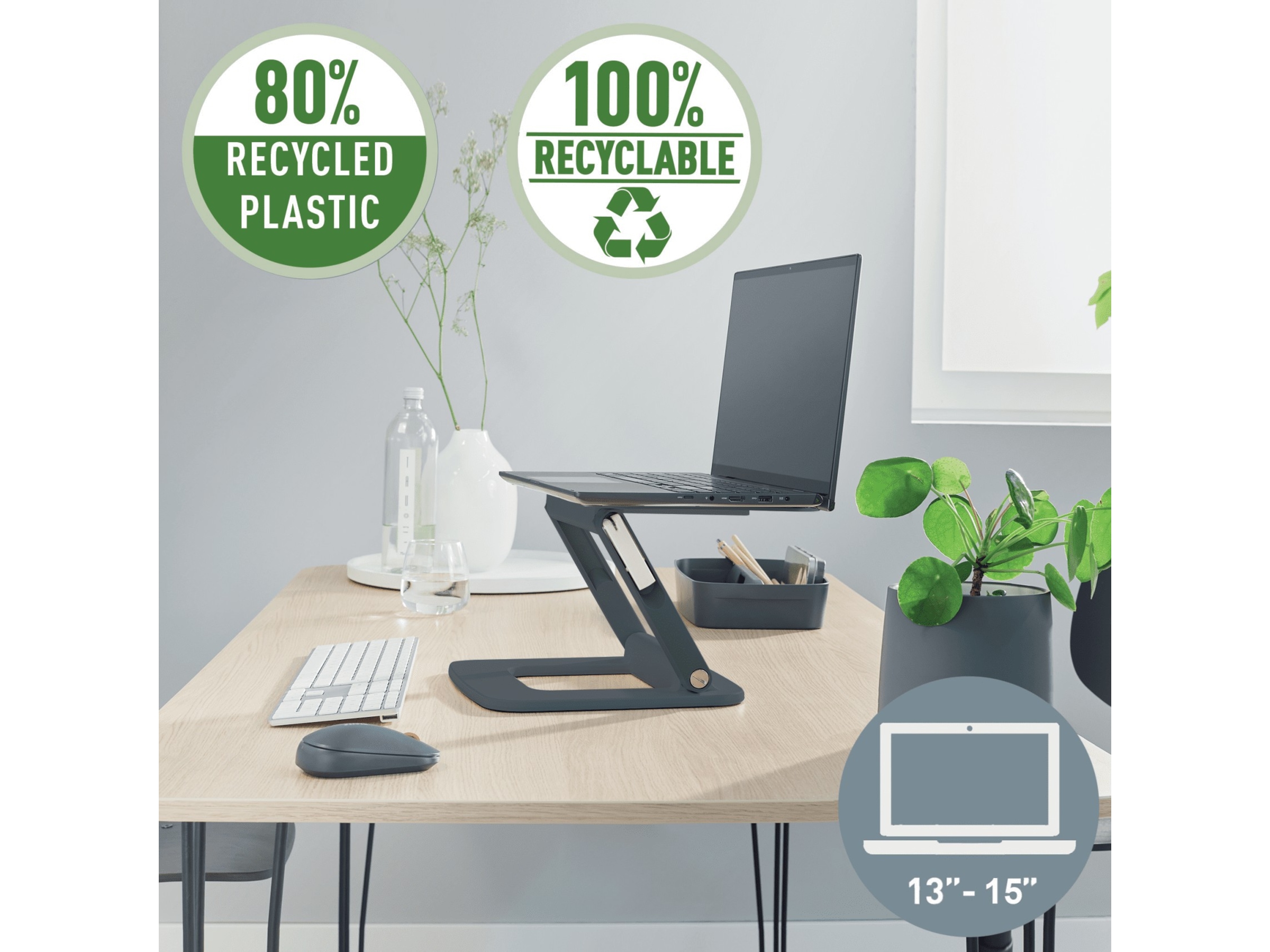 Leitz Ergo Multi-angle bärbar datorstativ (grå) Laptopstativ