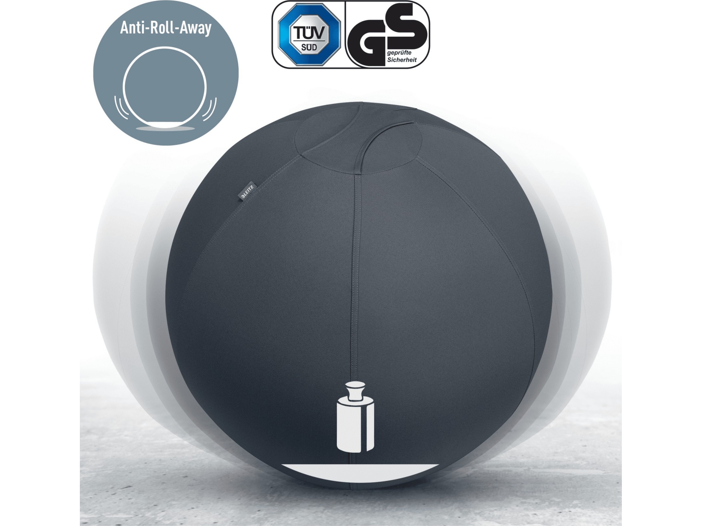 Leitz Ergo Active Anti-Roll Balance Ball (mörkgrå) Kontorsstolar