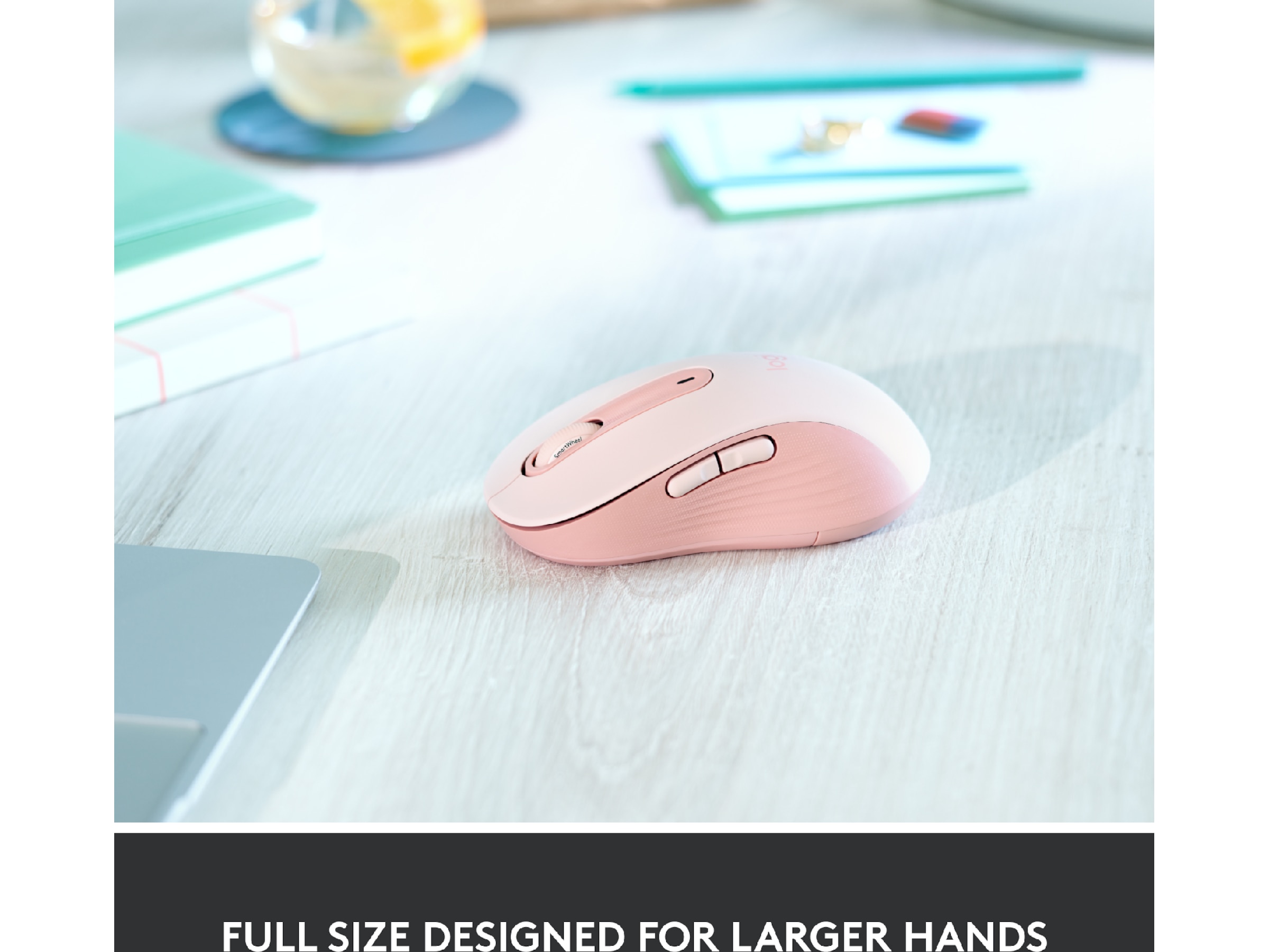 Logitech Signature M650 Large trådlös mus Rosa Mus