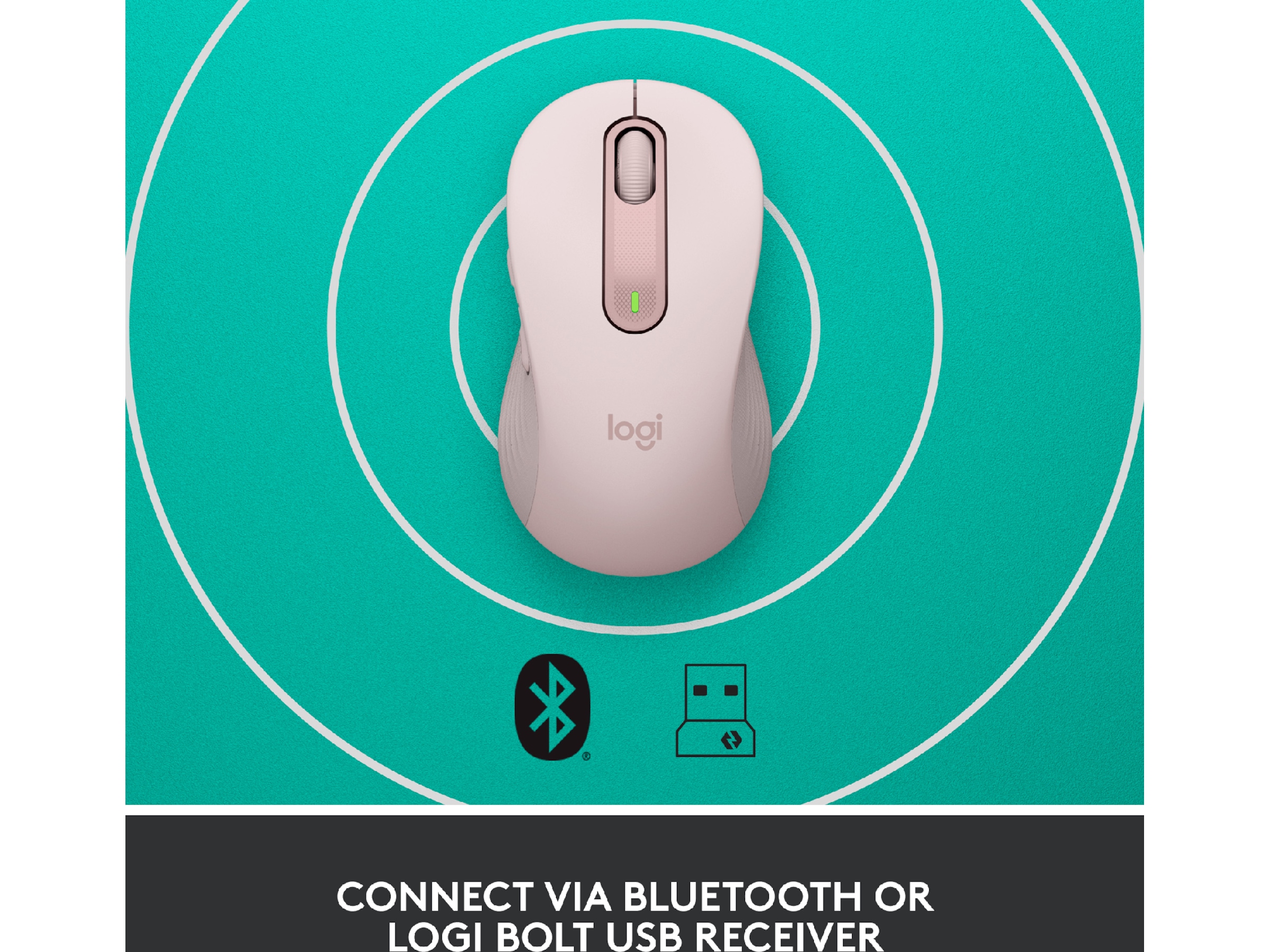 Logitech Signature M650 Large trådlös mus Rosa Mus