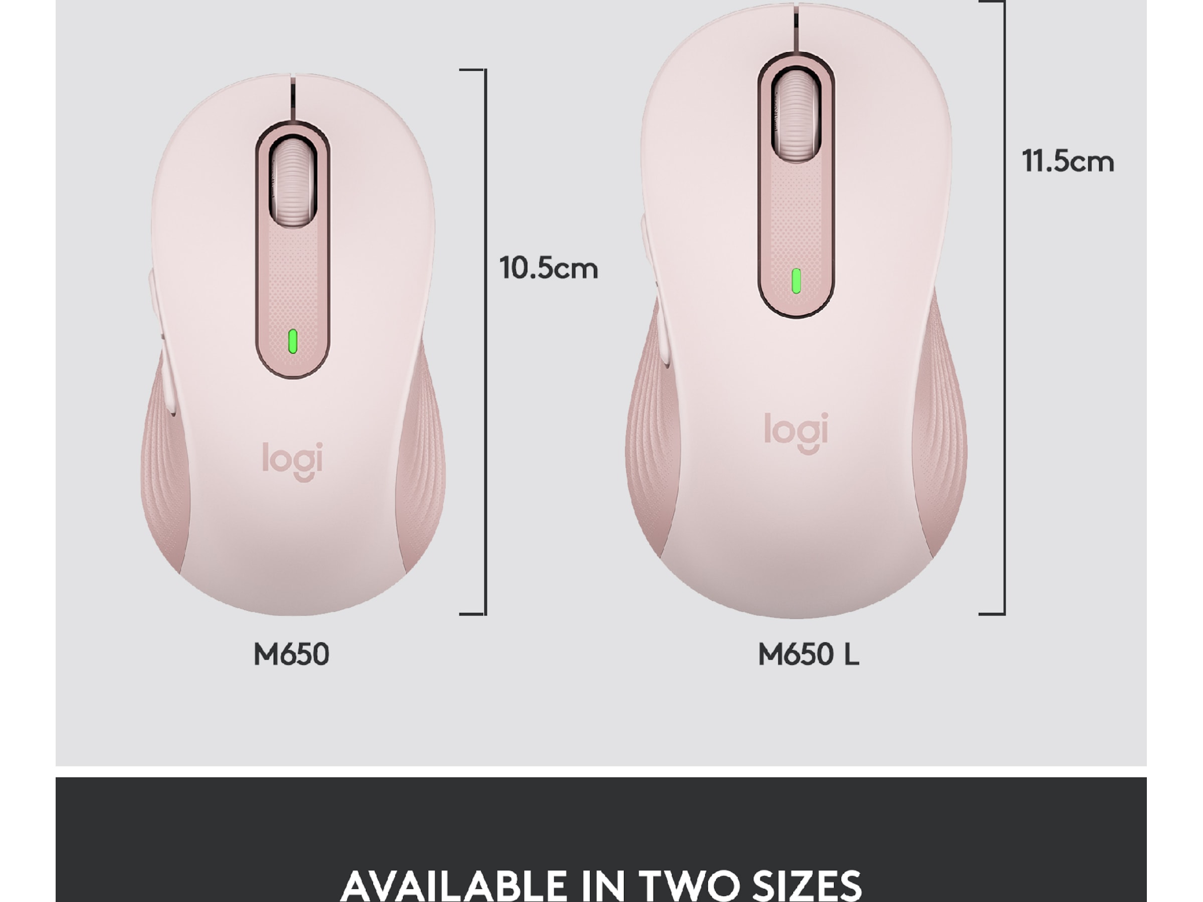 Logitech Signature M650 Large trådlös mus Rosa Mus