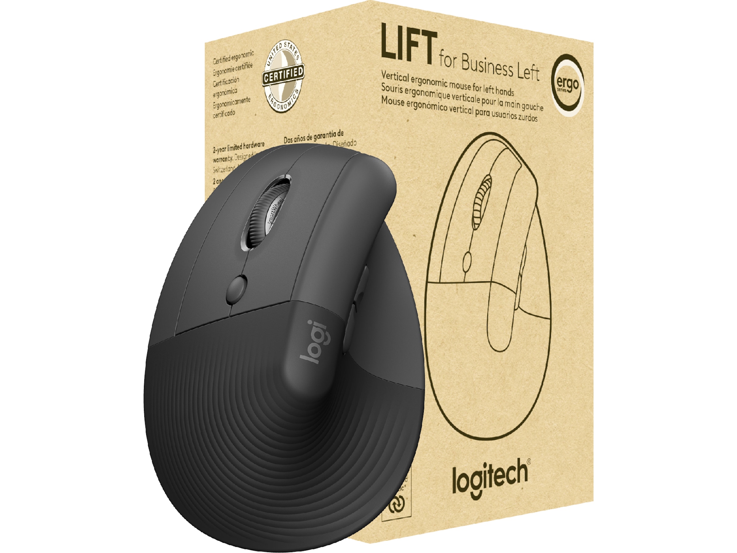 Logitech Lift Vertikal Business Vänster mus (graphite) Mus
