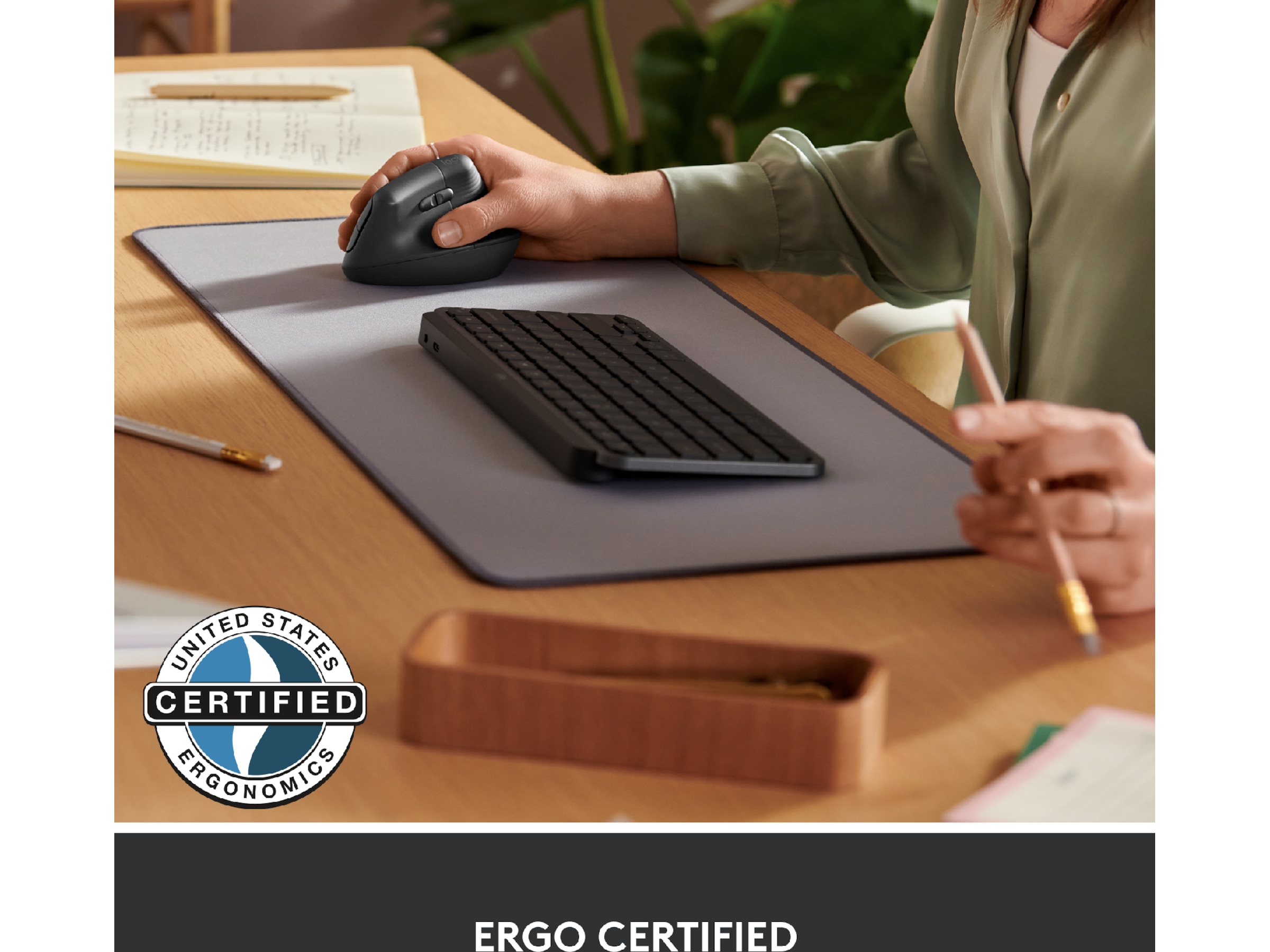 Logitech Lift Vertikal Business mus (off-white) Mus