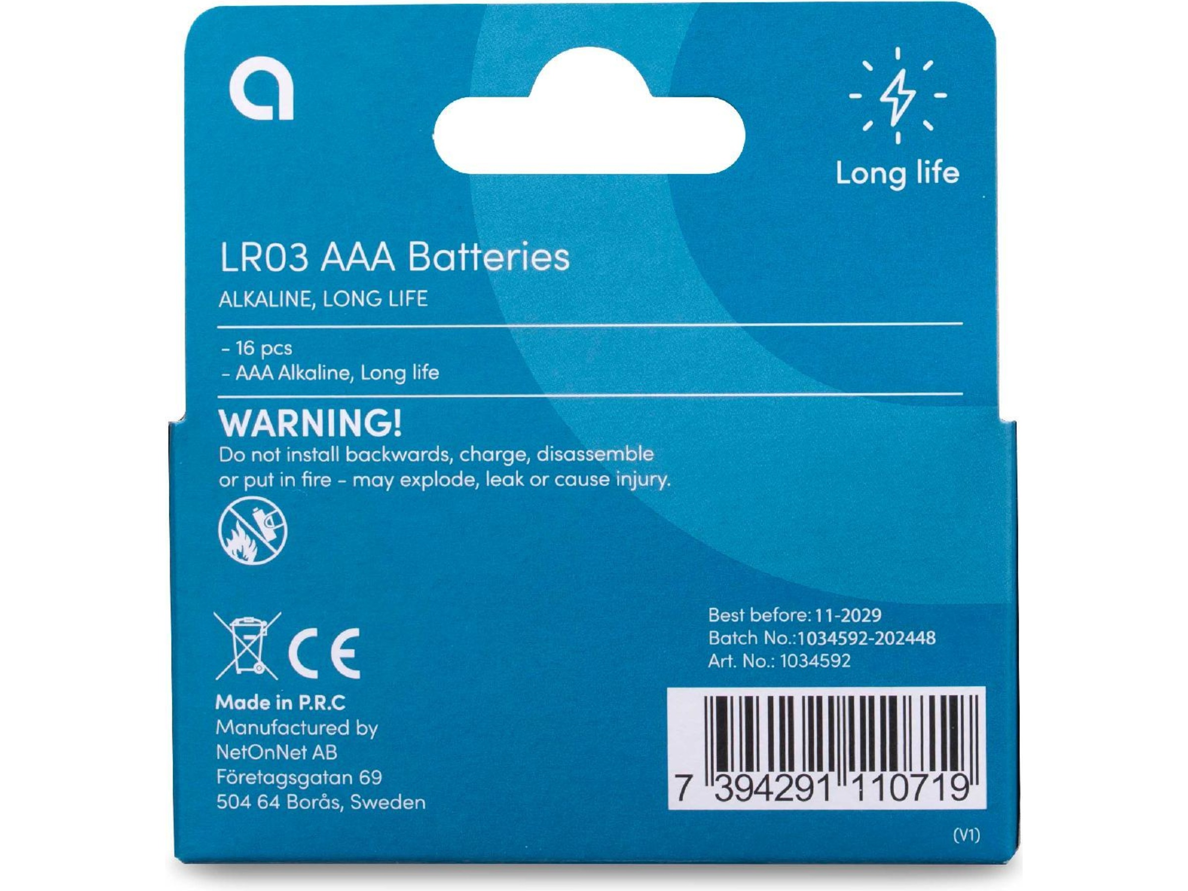 Andersson AAA batteri, 16-pk Batterier för allmänt bruk