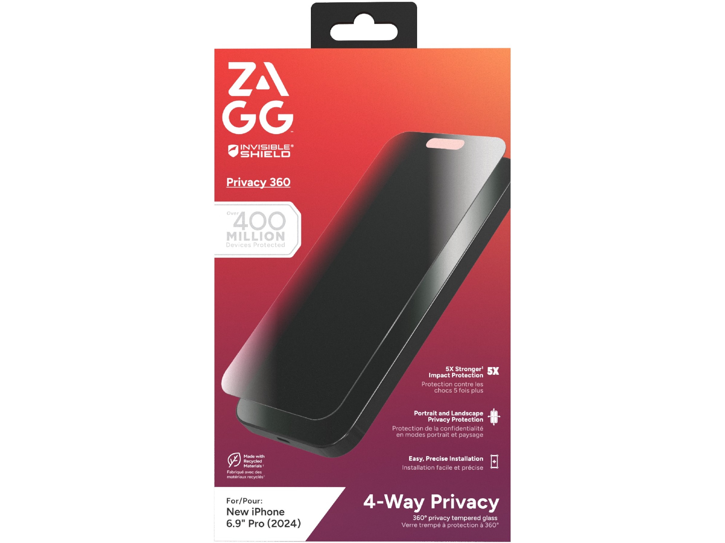 InvisibleShield Glass Elite iPhone 16 Pro Max Privacy 360 Skärmskydd Skärmskydd