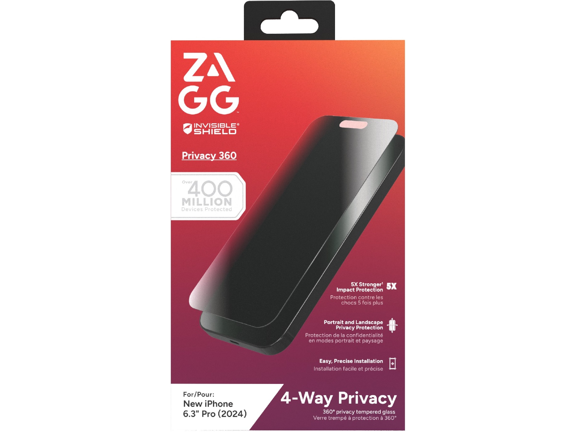 InvisibleShield Glass Elite iPhone 16 Pro Privacy 360 Skärmskydd Skärmskydd